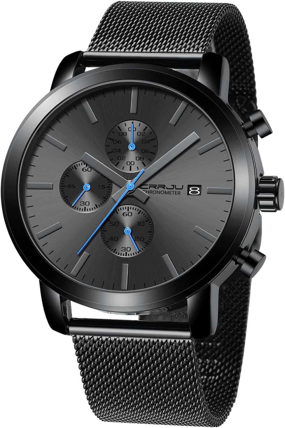 CRRJU Watches for Men Luxury Business Stainless Steel Waterproof Calendar Chronograph Analog Quartz Wristwatches CRRJU Watches for Men Luxury Business Stainless Steel Waterproof Calendar Chronograph Analog Quartz Wristwatches