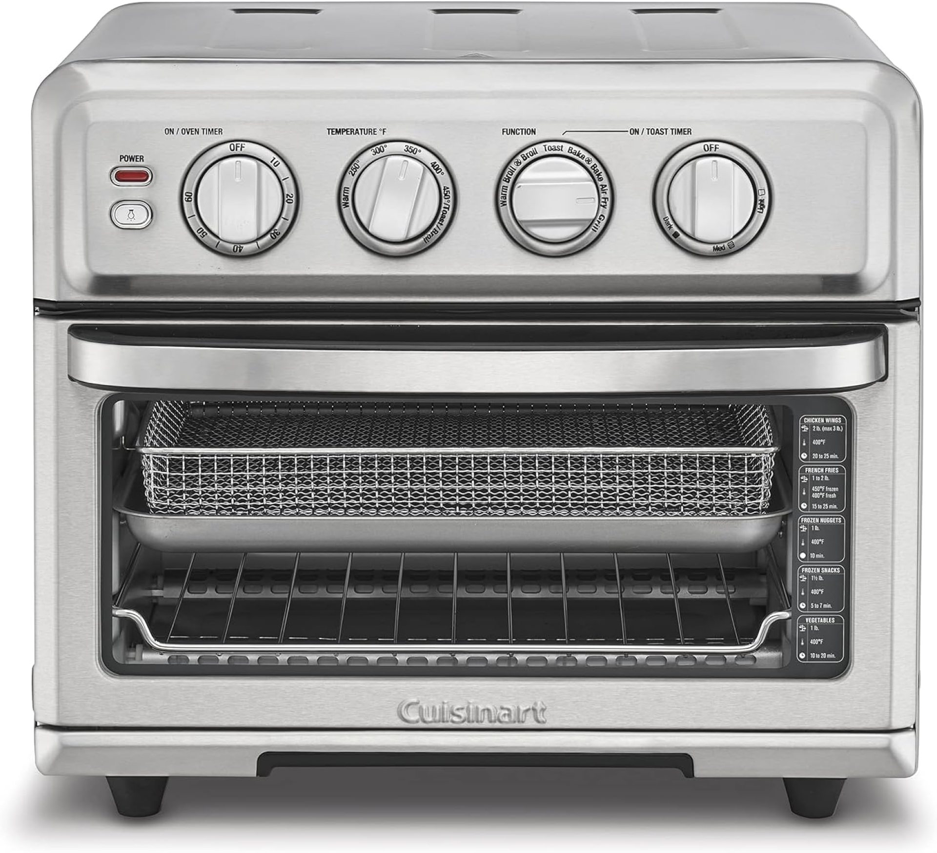 Cuisinart Air Fryer + Convection Toaster Oven, 8-1 Oven with Bake, Grill, Broil & Warm Options, Stainless Steel, TOA-70 Cuisinart Air Fryer + Convection Toaster Oven, 8-1 Oven with Bake, Grill, Broil & Warm Options, Stainless Steel, TOA-70