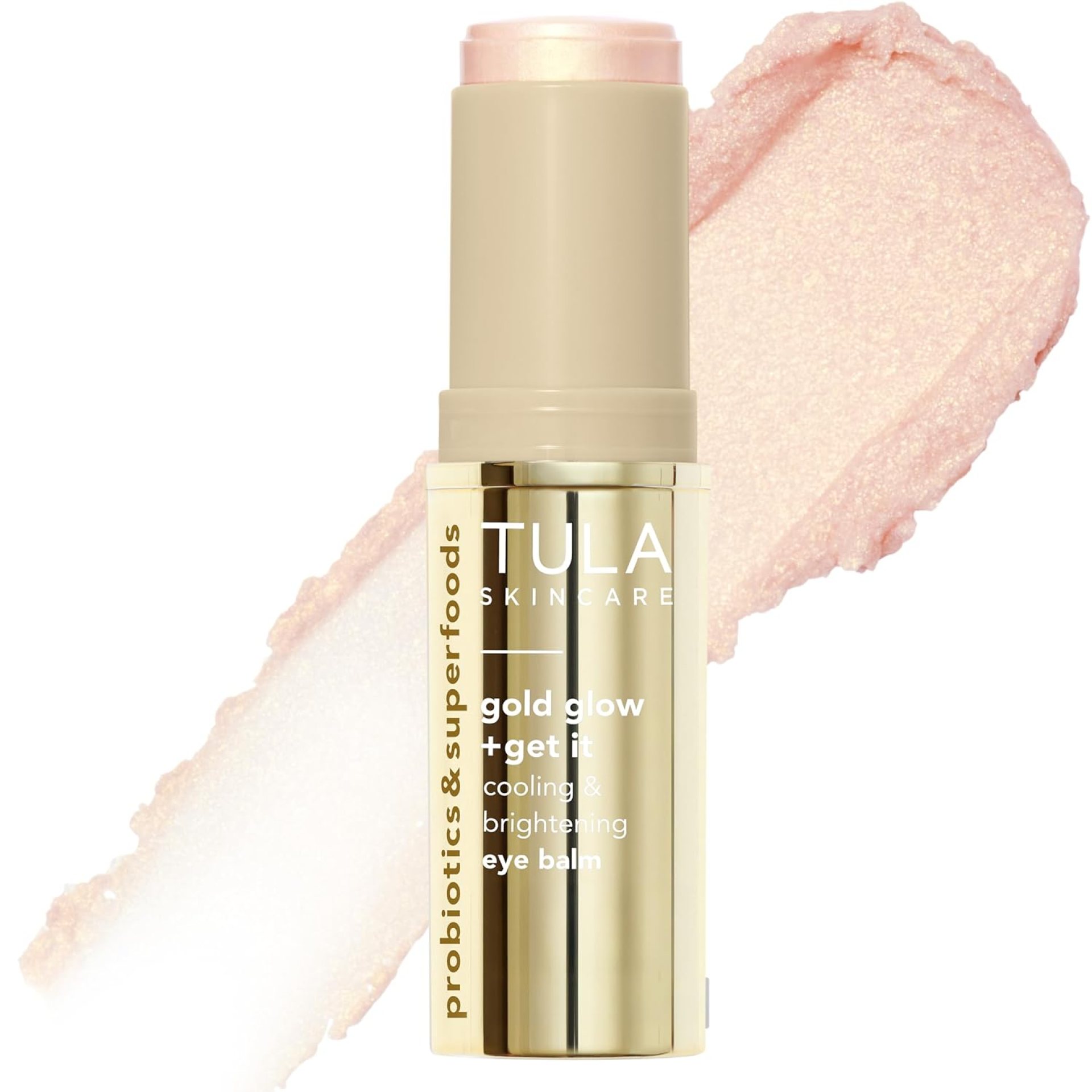 TULA Skin Care Eye Balm Gold Glow – Dark Circle Treatment, Instantly Hydrate and Brighten Undereye Area, Portable and Perfect to Use On-the-go, 0.35 oz. TULA Skin Care Eye Balm Gold Glow – Dark Circle Treatment, Instantly Hydrate and Brighten Undereye Area, Portable and Perfect to Use On-the-go, 0.35 oz.