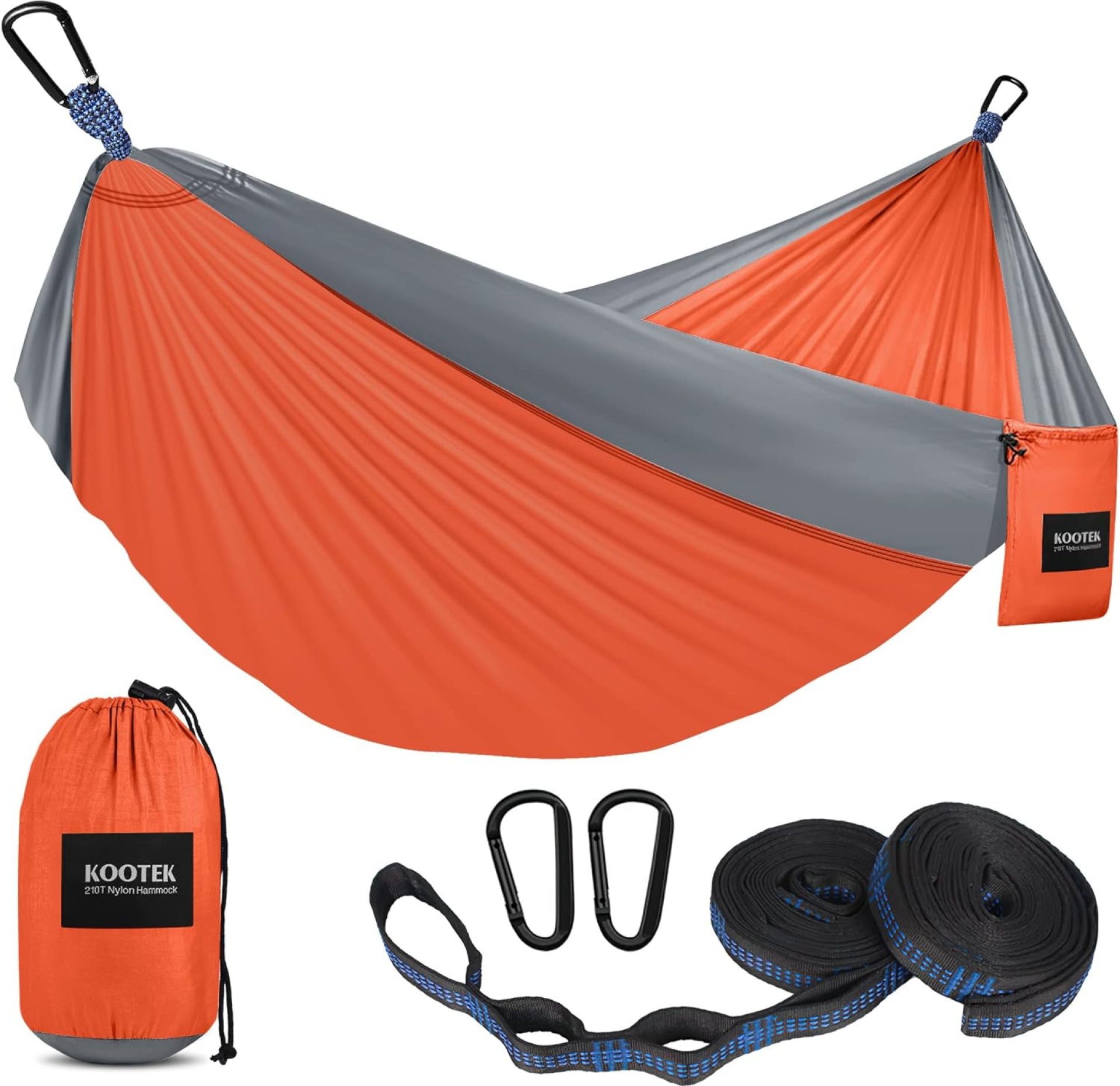 Kootek Camping Hammock, Camping Essentials, Lightweight Portable Double & Single Hammock with Tree Straps, Camping Gear for Outside Hiking Camping Beach Backpack Travel Kootek Camping Hammock, Camping Essentials, Lightweight Portable Double & Single Hammock with Tree Straps, Camping Gear for Outside Hiking Camping Beach Backpack Travel