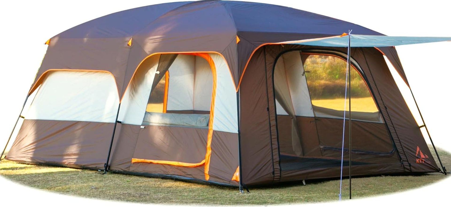 KTT Extra Large Tent 10-12-14 Person(A),Family Cabin Tents,2 Rooms,3 Doors and 3 Windows with Mesh,Straight Wall,Waterproof,Double Layer,Big Tent for Outdoor,Picnic,Camping,Family Gathering KTT Extra Large Tent 10-12-14 Person(A),Family Cabin Tents,2 Rooms,3 Doors and 3 Windows with Mesh,Straight Wall,Waterproof,Double Layer,Big Tent for Outdoor,Picnic,Camping,Family Gathering
