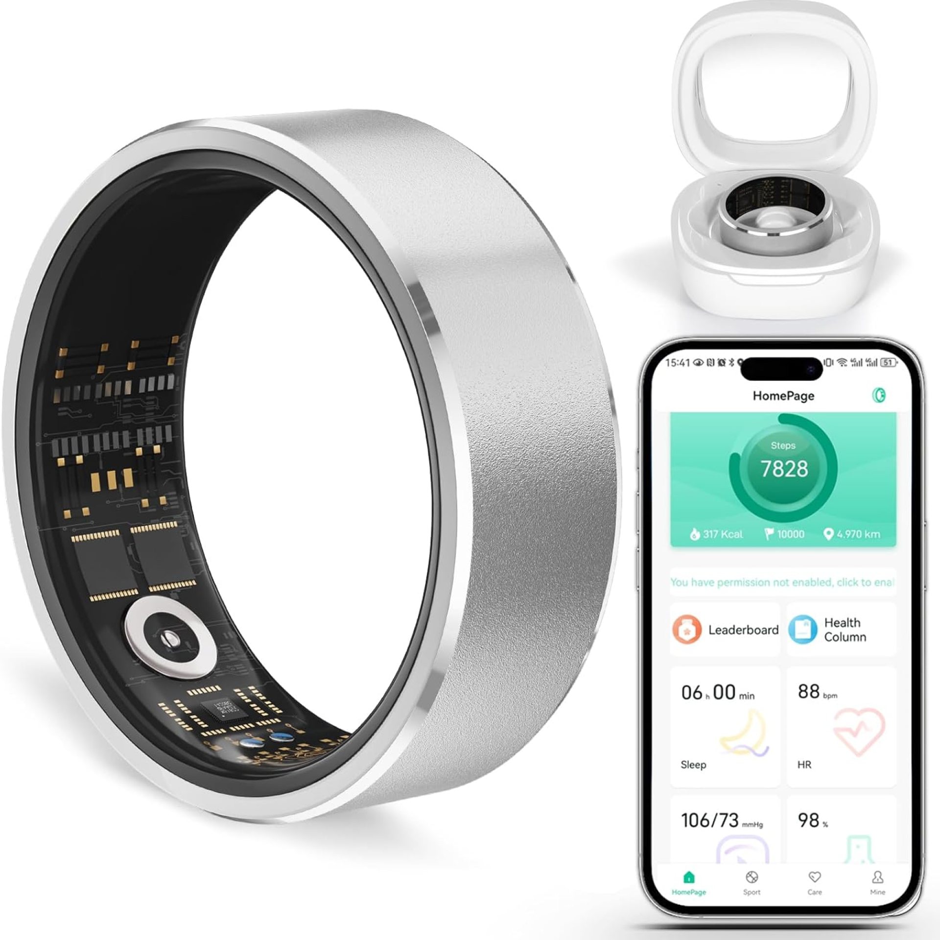 Smart Ring Fitness Tracker Ring for Men Women – Health Heart Rate Ring with Motion Tracking, Sleep Monitor, and Oximetry, No Subscription Fee, Family Care, Remote Photography, IP68 Waterproof(12#) Smart Ring Fitness Tracker Ring for Men Women – Health Heart Rate Ring with Motion Tracking, Sleep Monitor, and Oximetry, No Subscription Fee, Family Care, Remote Photography, IP68 Waterproof(12#)
