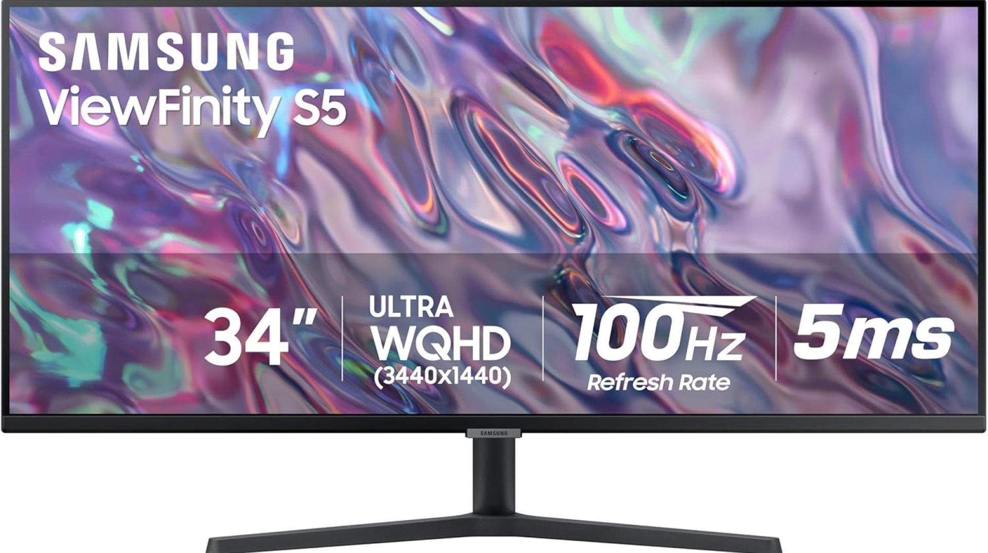 SAMSUNG 34″ ViewFinity S50GC Series Ultra-WQHD Monitor, 100Hz, 5ms, HDR10, AMD FreeSync, Eye Care, Borderless Design, PIP, PBP, LS34C502GANXZA, 2023, Black SAMSUNG 34″ ViewFinity S50GC Series Ultra-WQHD Monitor, 100Hz, 5ms, HDR10, AMD FreeSync, Eye Care, Borderless Design, PIP, PBP, LS34C502GANXZA, 2023, Black