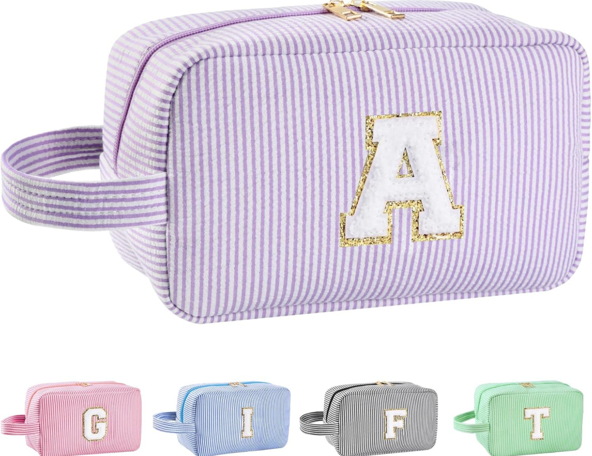 Personalized Initial Makeup Bag A-Z, Travel Toiletry Bag Preppy Make Up Bags Girls Cute Cosmetic Pouch Makeup Organizer Wedding Birthday Mothers Day Gifts for Women (Purple, A) Personalized Initial Makeup Bag A-Z, Travel Toiletry Bag Preppy Make Up Bags Girls Cute Cosmetic Pouch Makeup Organizer Wedding Birthday Mothers Day Gifts for Women (Purple, A)