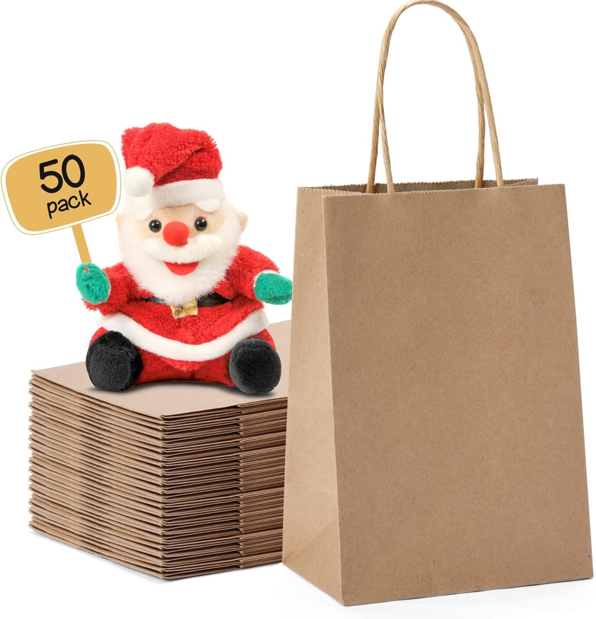 METRONIC Paper Gift Bags 5.25×3.75×8 50Pcs, Christmas Gift Wrap Bags with Handles, Brown Kraft Paper Bags for Small Business, Heavy Duty Bulk Paper Bags for Birthday Party Favors, Shopping, Retail, METRONIC Paper Gift Bags 5.25×3.75×8 50Pcs, Christmas Gift Wrap Bags with Handles, Brown Kraft Paper Bags for Small Business, Heavy Duty Bulk Paper Bags for Birthday Party Favors, Shopping, Retail,