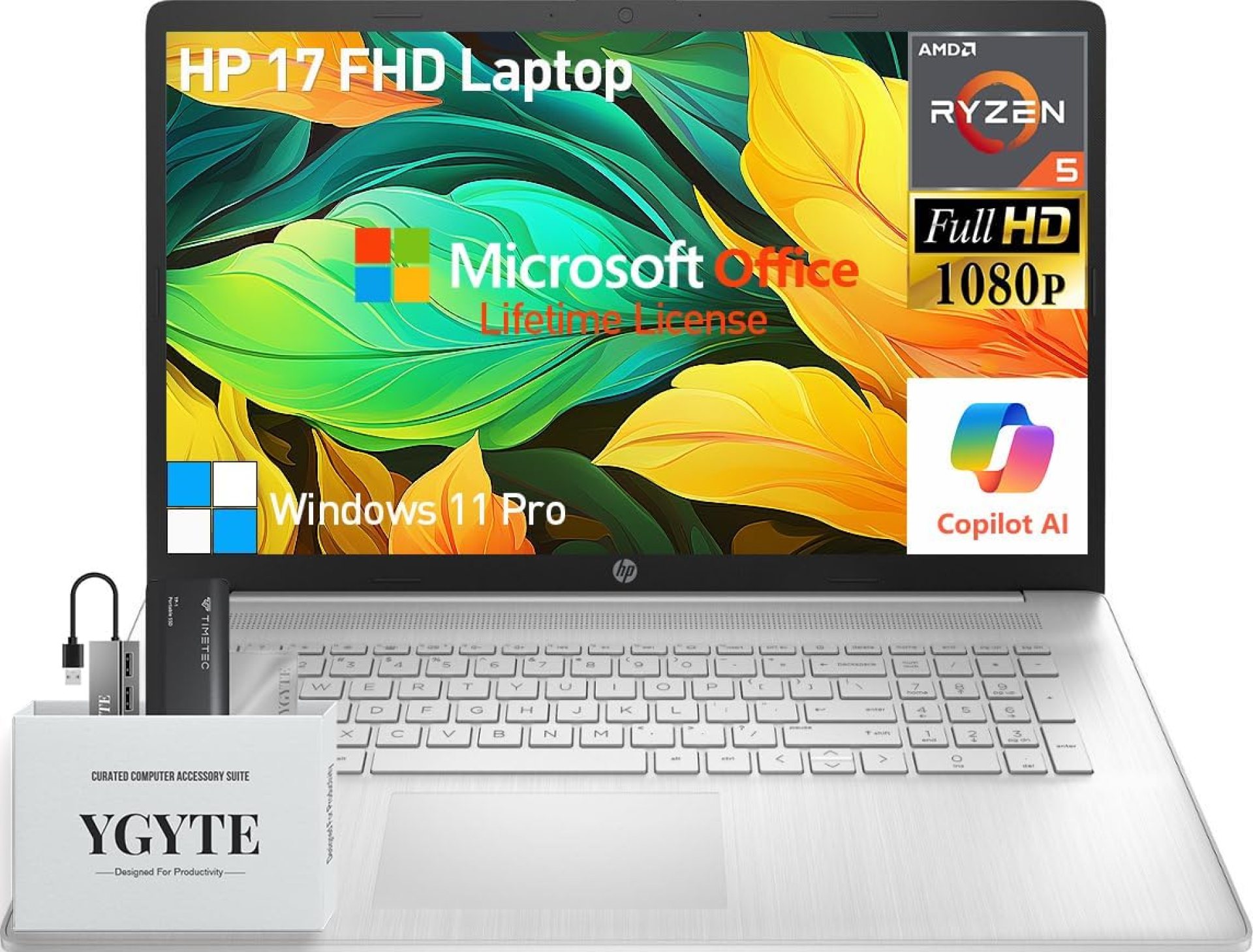 HP 2025 17 Inch Laptop Computer, 17.3 IPS FHD Business Laptop PC, AMD Ryzen 5 6-Core, 64GB RAM 2.5TB Storage (2TB SSD+512GB PSSD), Windows 11 Pro Laptop Copilot AI Lifetime Office, 10-Key Number Pad HP 2025 17 Inch Laptop Computer, 17.3 IPS FHD Business Laptop PC, AMD Ryzen 5 6-Core, 64GB RAM 2.5TB Storage (2TB SSD+512GB PSSD), Windows 11 Pro Laptop Copilot AI Lifetime Office, 10-Key Number Pad