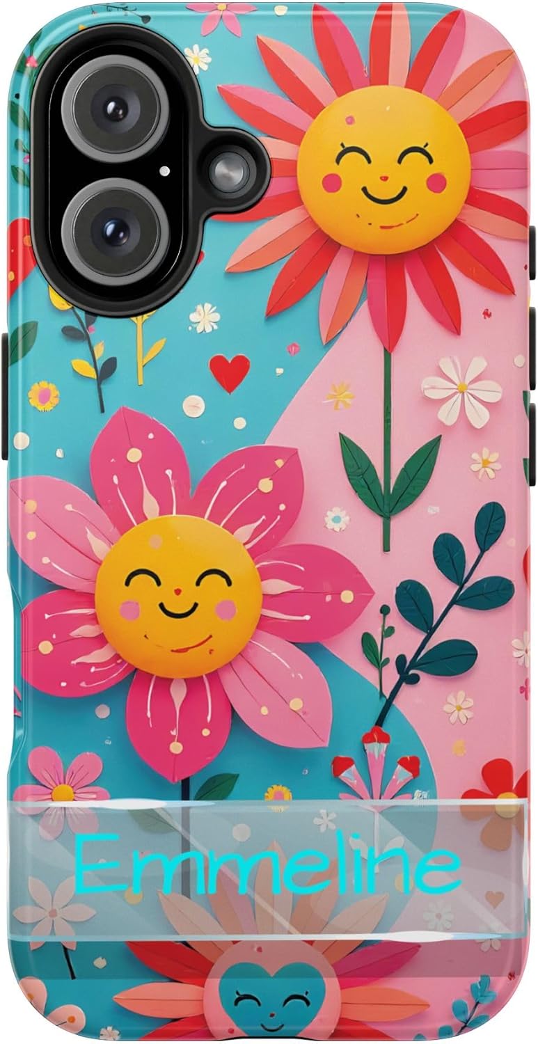 Personalized Floral Tough Phone Cases, Customizable & Ideal Gift for Latest Smartphone, Fun & Whimsical Design Personalized Floral Tough Phone Cases, Customizable & Ideal Gift for Latest Smartphone, Fun & Whimsical Design