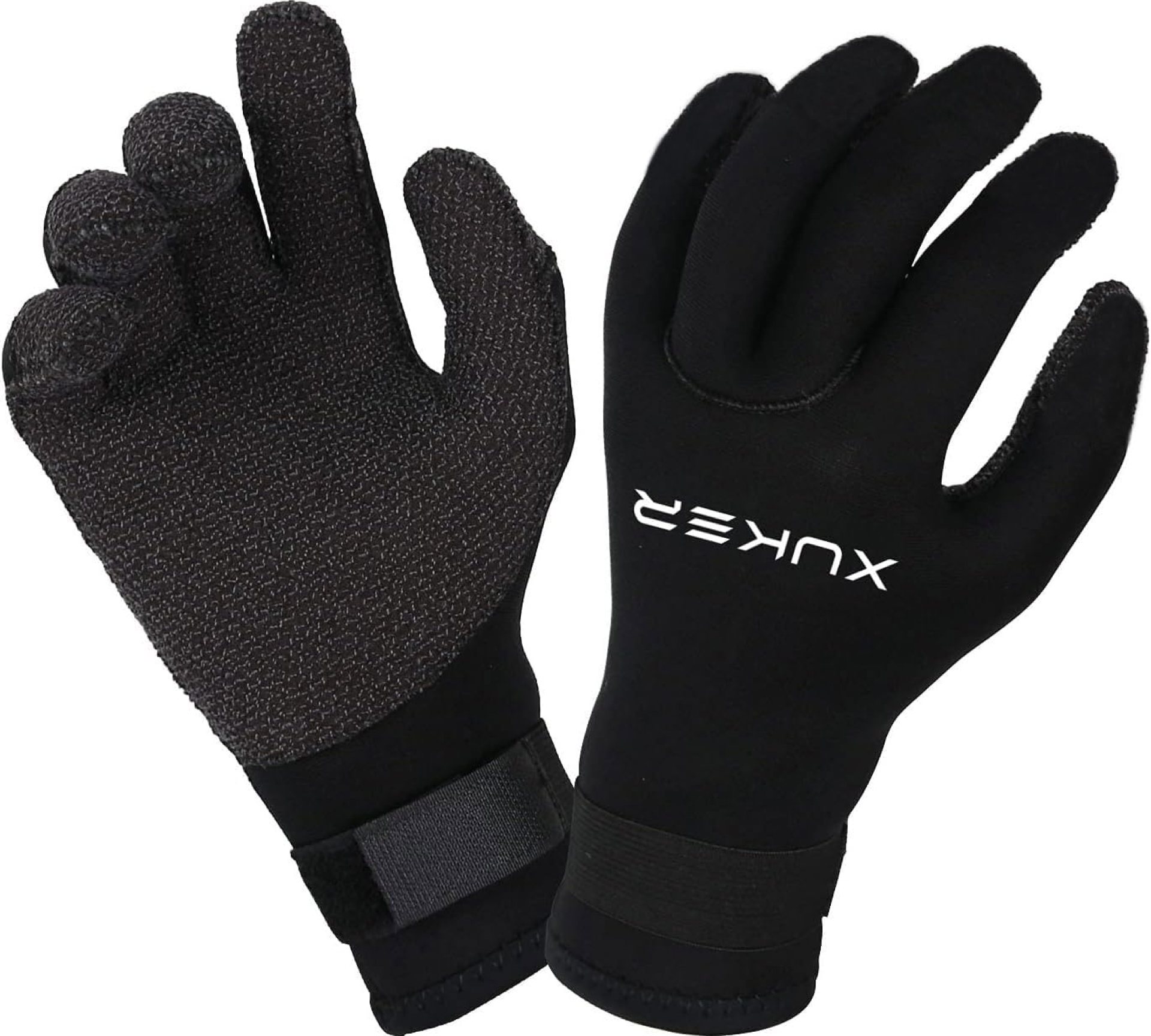 XUKER Water Gloves, 3mm & 5mm Neoprene Five Finger Warm Wetsuit Winter Gloves for Scuba Diving Snorkeling Surfing XUKER Water Gloves, 3mm & 5mm Neoprene Five Finger Warm Wetsuit Winter Gloves for Scuba Diving Snorkeling Surfing