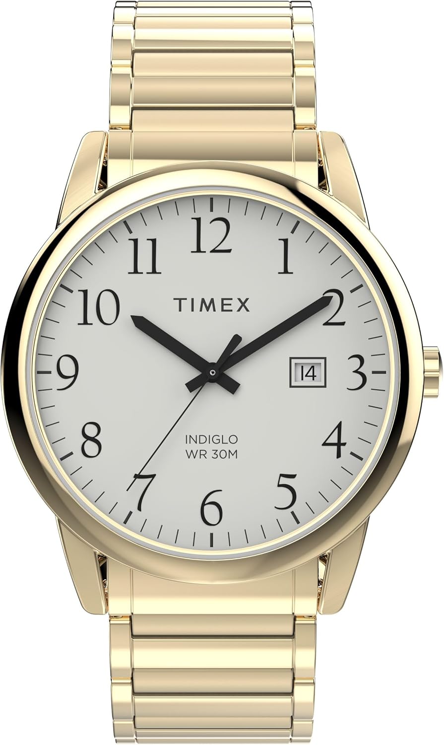 Timex Men’s Easy Reader 40mm Watch – Gold-Tone Expansion Band White Dial Gold-Tone Case Timex Men’s Easy Reader 40mm Watch – Gold-Tone Expansion Band White Dial Gold-Tone Case