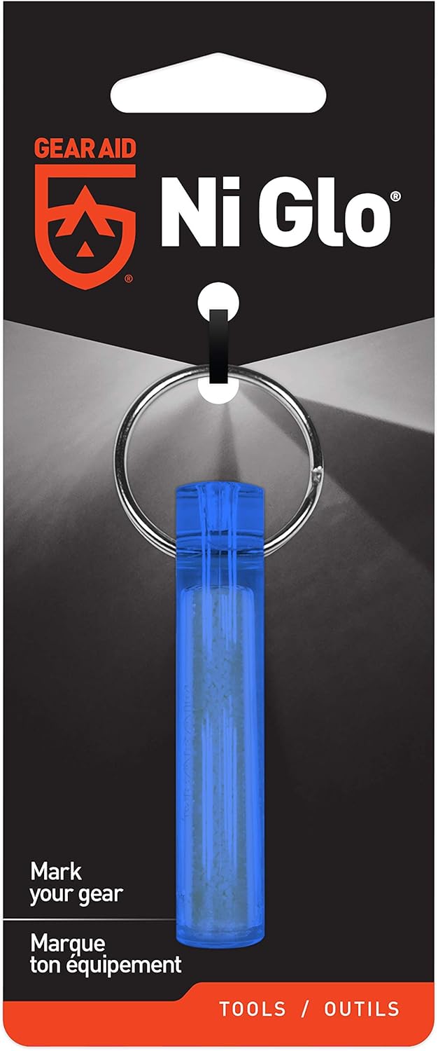 GEAR AID Ni Glo 2” UV Rechargeable Glowing Keychain, Glow-in-the-Dark Accessory for Keys, Camping and Outdoor Gear GEAR AID Ni Glo 2” UV Rechargeable Glowing Keychain, Glow-in-the-Dark Accessory for Keys, Camping and Outdoor Gear