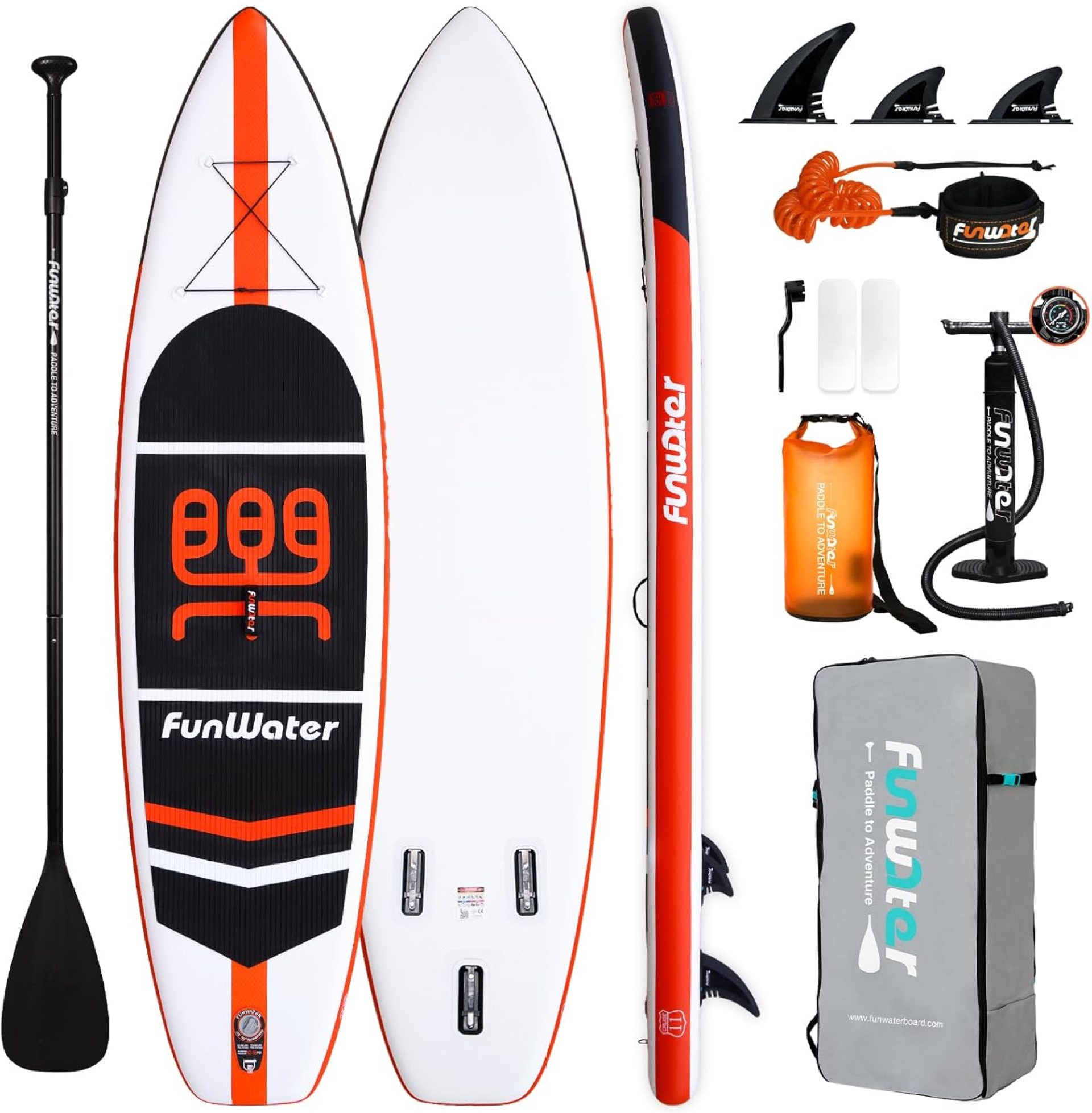 FunWater Stand Up Paddle Board Ultra-Light Inflatable Paddleboard with SUP Accessories for Adults & Youth of All Skill Levels FunWater Stand Up Paddle Board Ultra-Light Inflatable Paddleboard with SUP Accessories for Adults & Youth of All Skill Levels