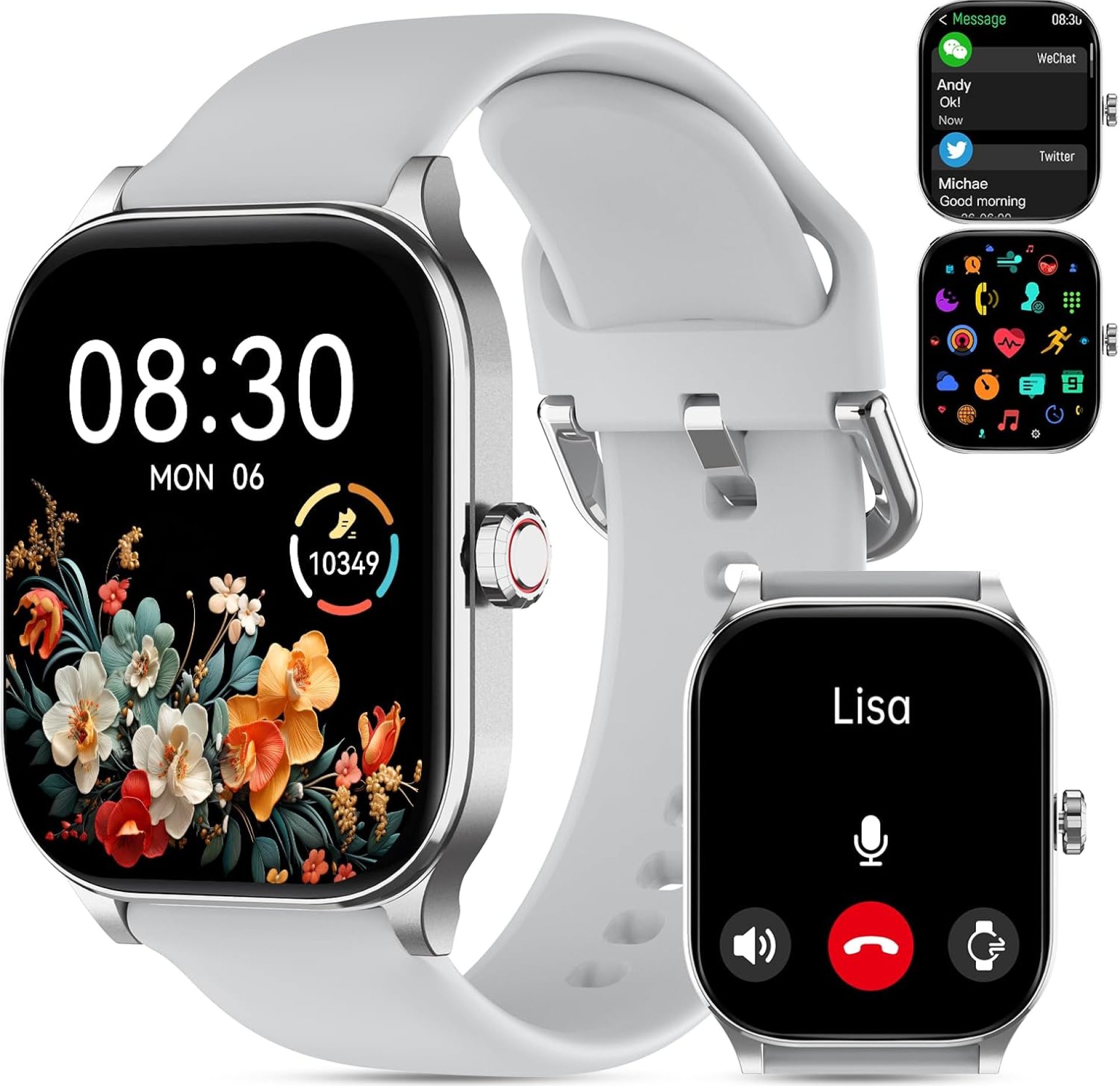 Smart Watch for Women Men(Answer/Make Call), Smartwatches with Heart Rate/SpO2/Sleep/Stress Monitor, IP68 Waterproof Activity Tracker for Android iPhone, 100+ Sports Fitness Watches (Gray, 2.01) Smart Watch for Women Men(Answer/Make Call), Smartwatches with Heart Rate/SpO2/Sleep/Stress Monitor, IP68 Waterproof Activity Tracker for Android iPhone, 100+ Sports Fitness Watches (Gray, 2.01)