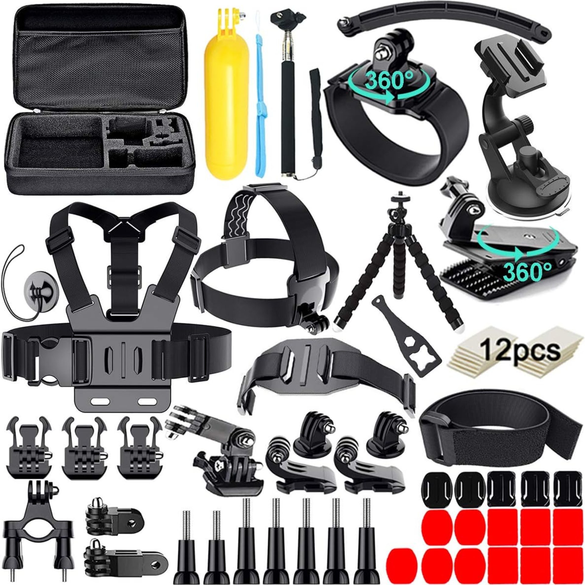 61 in 1 Action Camera Accessories Kit for GoPro Hero 13 12 11 10 9 8 7 6, Gopro Max, GoPro Fusion, Xiaomi, Insta360, DJI Osmo Action, AKASO APEMAN, Campark, SJCAM 61 in 1 Action Camera Accessories Kit for GoPro Hero 13 12 11 10 9 8 7 6, Gopro Max, GoPro Fusion, Xiaomi, Insta360, DJI Osmo Action, AKASO APEMAN, Campark, SJCAM