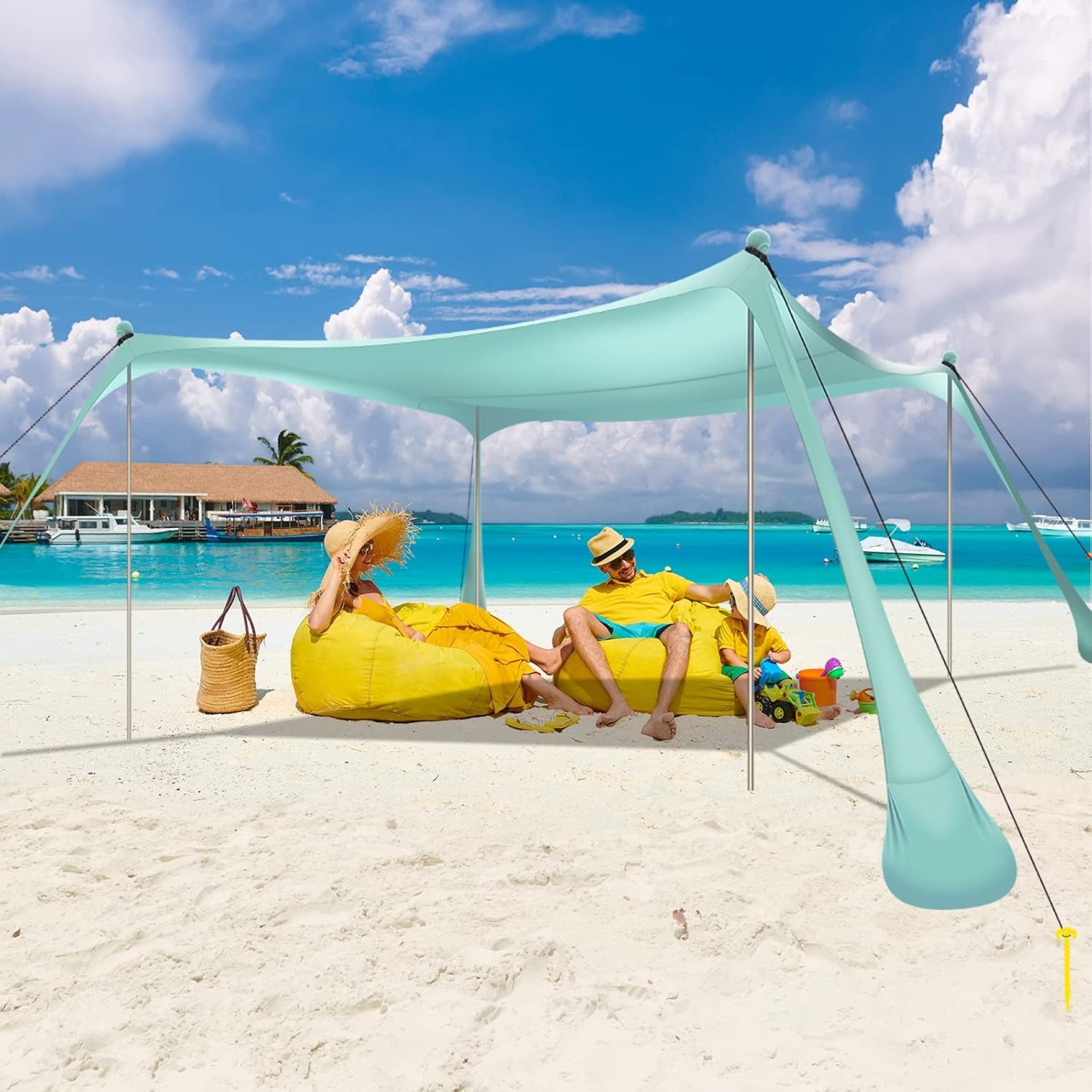 Beach Tent Sun Shelter UPF50+ 10×10 FT Windproof Pop Up Canopy Shade with Sand Shovel Carrying Bag, Portable Lightweight Outdoor Family Sunshade for Camping Trips Backyard Fishing Picnics Beach Tent Sun Shelter UPF50+ 10×10 FT Windproof Pop Up Canopy Shade with Sand Shovel Carrying Bag, Portable Lightweight Outdoor Family Sunshade for Camping Trips Backyard Fishing Picnics