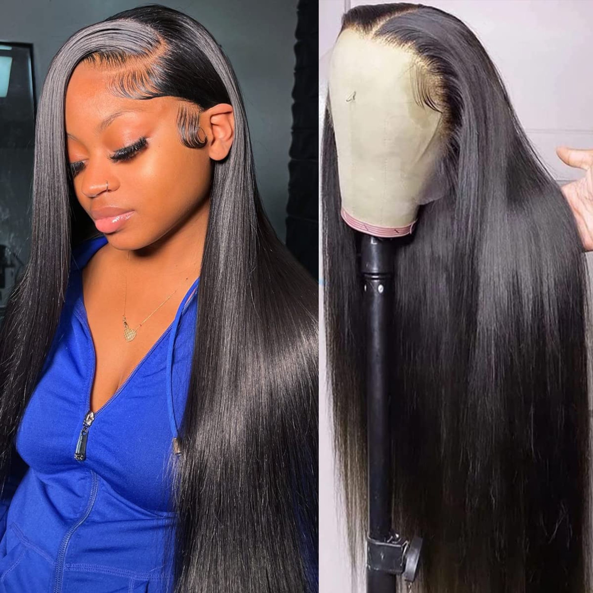 Brand 36” Lace Frontal Wig – Straight Human Hair, 150% Density Pre-Plucked with Baby Hair – HD Lace Front Wig for Black Women Brand 36” Lace Frontal Wig – Straight Human Hair, 150% Density Pre-Plucked with Baby Hair – HD Lace Front Wig for Black Women