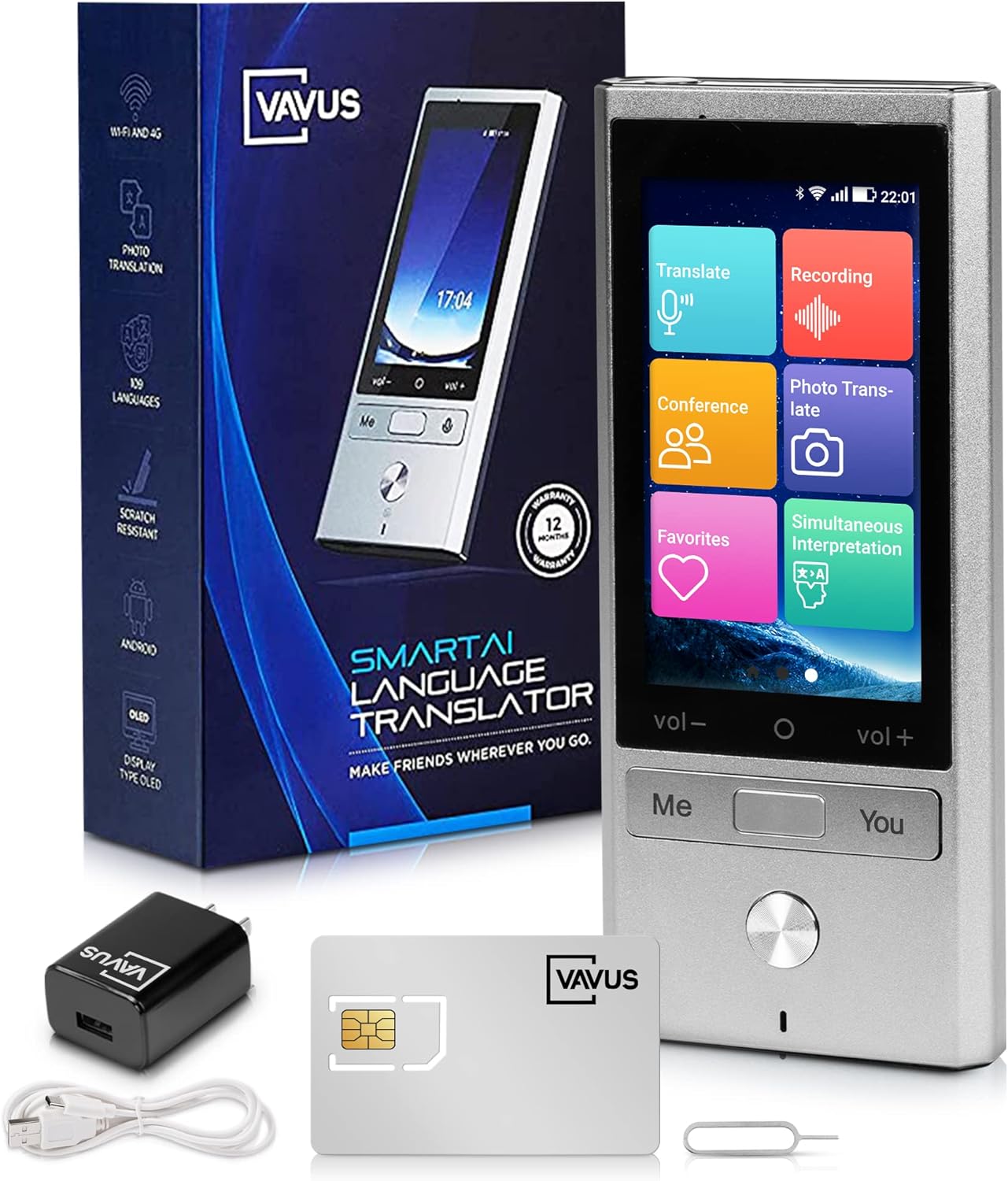 Language Translator Device – Unlimited Lifetime Global 4G Internet Included – Sim Card, WiFi & Offline Translation – 138 Languages and dialects (Grey) Language Translator Device – Unlimited Lifetime Global 4G Internet Included – Sim Card, WiFi & Offline Translation – 138 Languages and dialects (Grey)