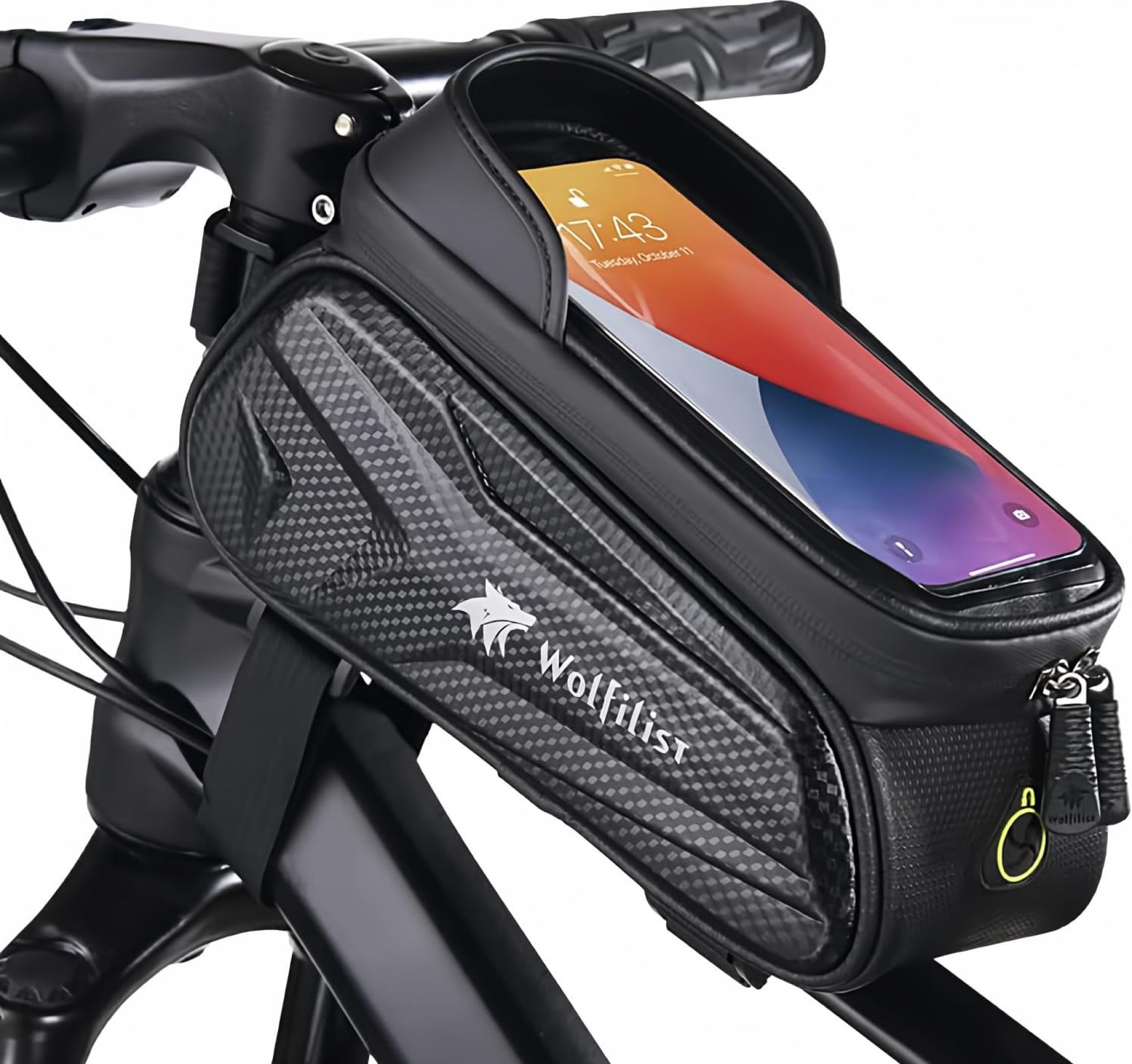 Bike Bag – Waterproof Bike Frame Bag with Sun-Visor Rain Cover, Bike Phone Holder with TPU Sensitive Touch Screen, Handlebar Bag Bicycle Accessories, Large Capacity Suitable Phone Under 7″ Bike Bag – Waterproof Bike Frame Bag with Sun-Visor Rain Cover, Bike Phone Holder with TPU Sensitive Touch Screen, Handlebar Bag Bicycle Accessories, Large Capacity Suitable Phone Under 7″