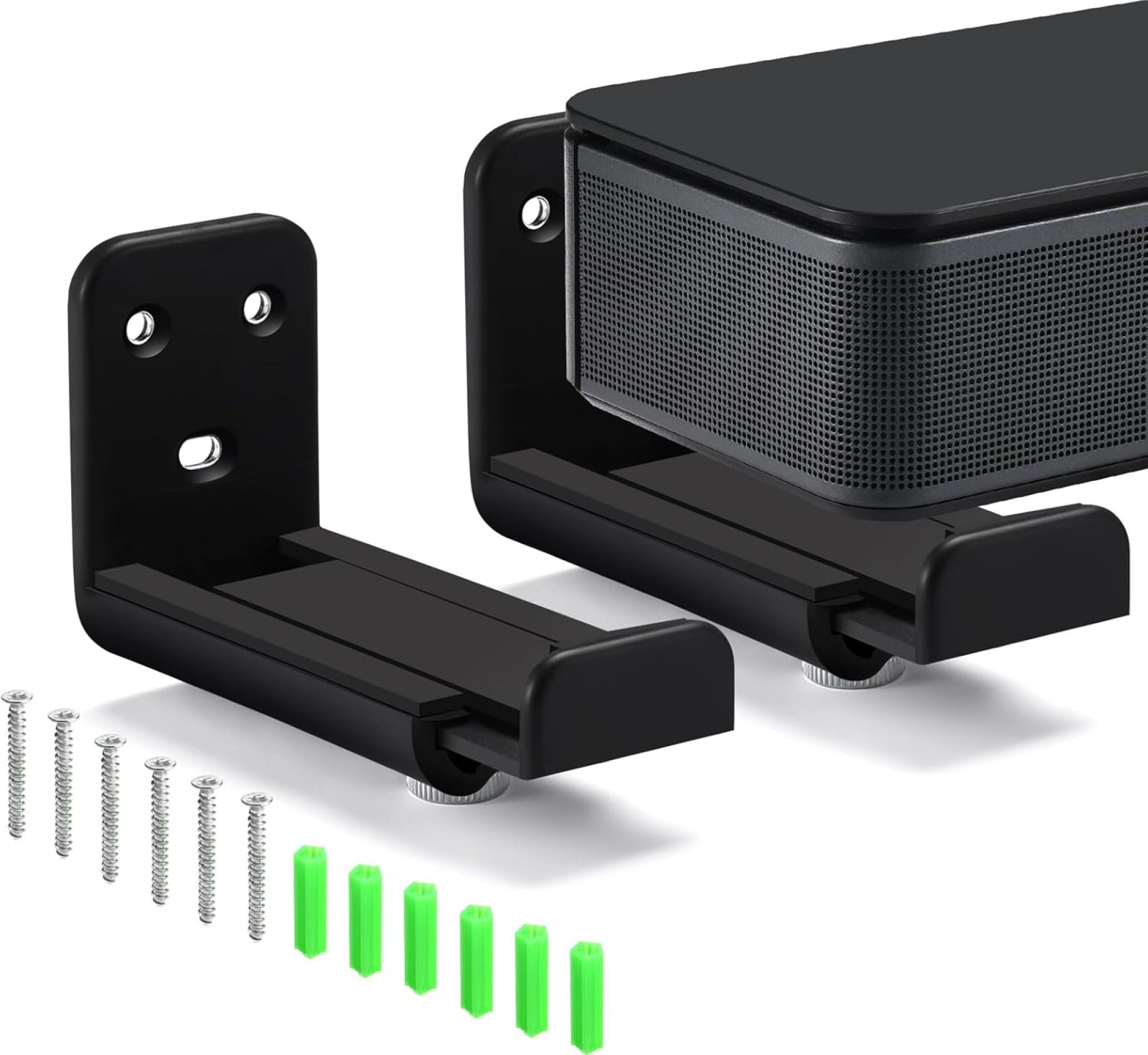 is Suitable for Samsung, TCL, JBL, Bose, Sonos, LG, Polk, Roku and Other Brands of Echo Wall Stereo, ABS+PC Hard Plastic Material Wall Mounted Double Support Universal Fixed Support is Suitable for Samsung, TCL, JBL, Bose, Sonos, LG, Polk, Roku and Other Brands of Echo Wall Stereo, ABS+PC Hard Plastic Material Wall Mounted Double Support Universal Fixed Support