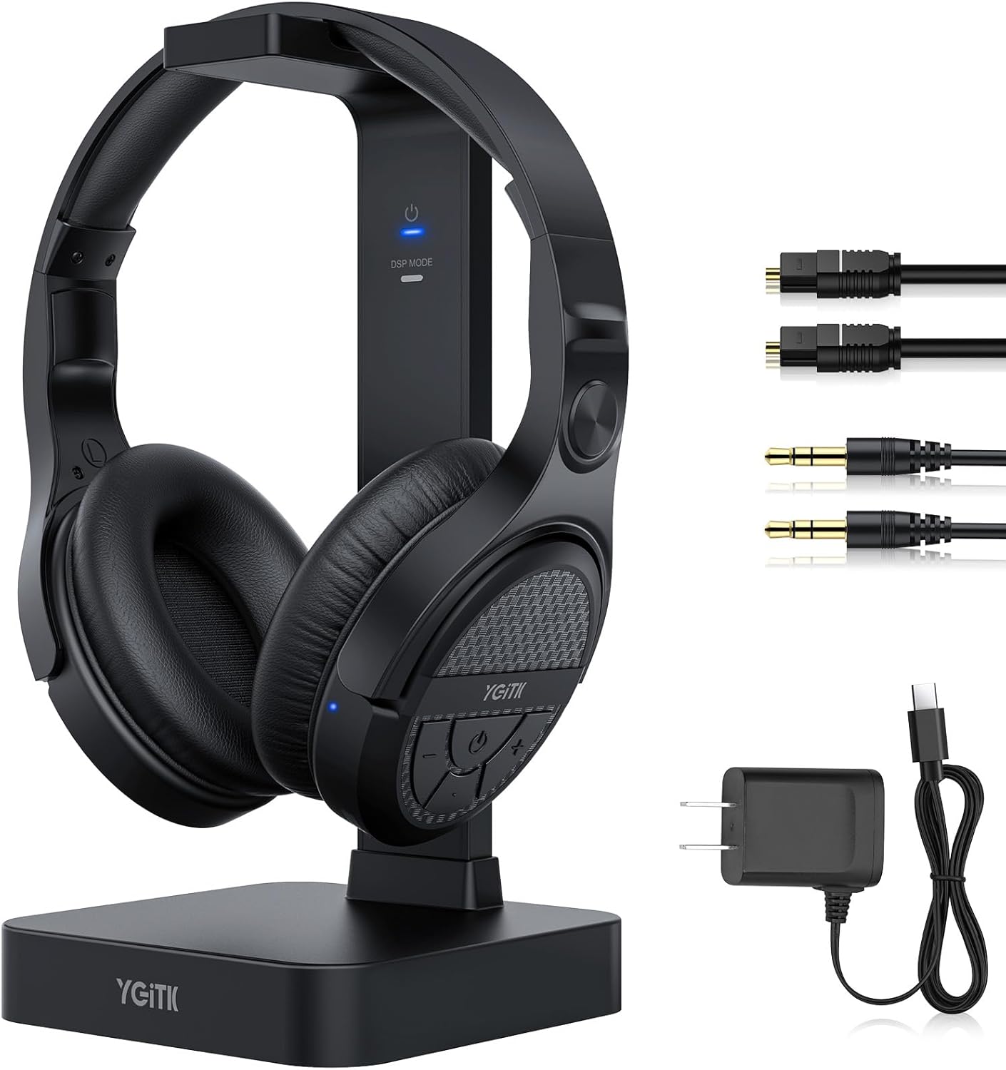 Wireless Headphones for TV Watching with 2.4GHz RF Transmitter Charging Dock Rechargeable Stereo TV Headphones Digital Optical AUX Input, Long Work Rang, No Delay, Compatible for Most TVs Wireless Headphones for TV Watching with 2.4GHz RF Transmitter Charging Dock Rechargeable Stereo TV Headphones Digital Optical AUX Input, Long Work Rang, No Delay, Compatible for Most TVs