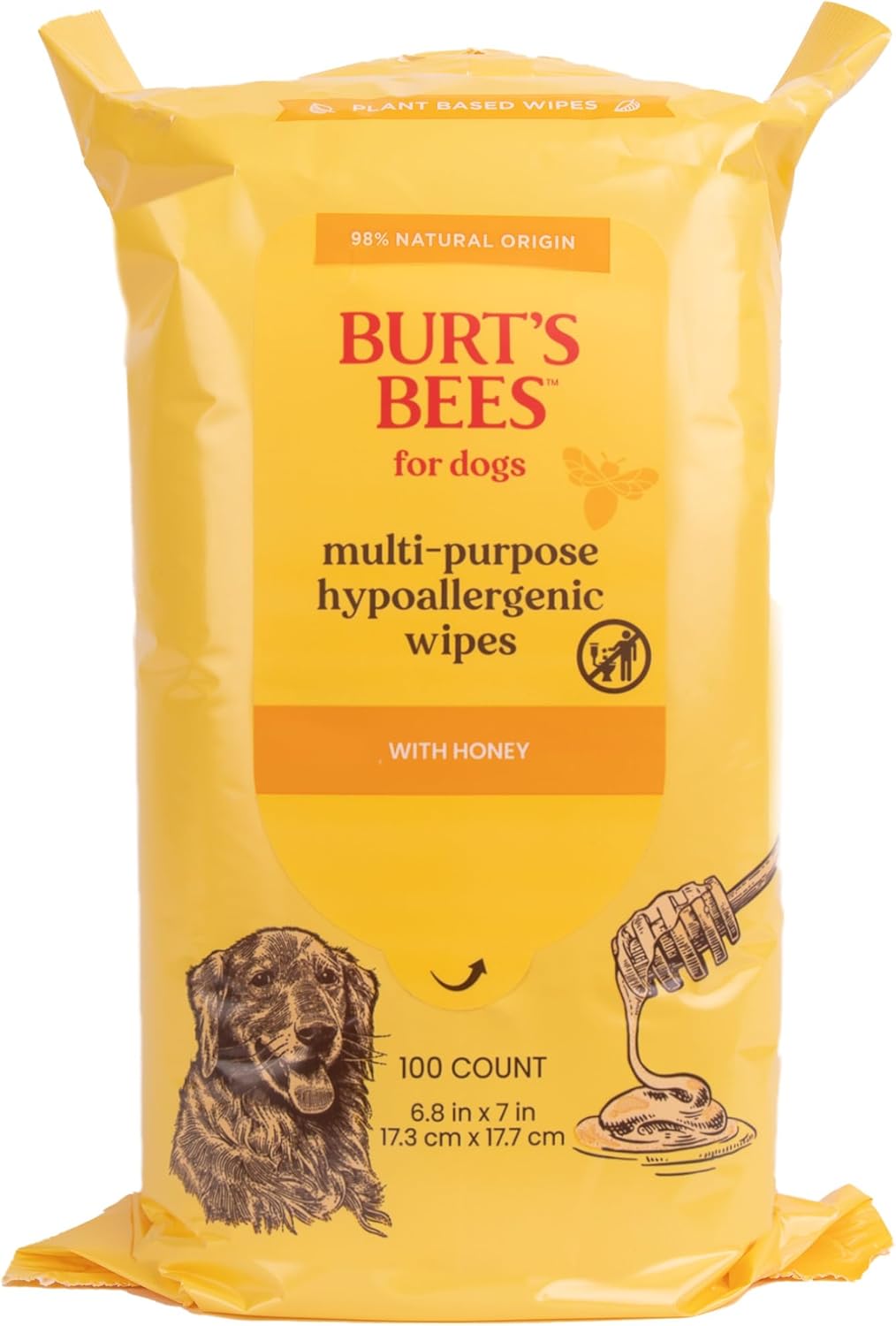 Burt’s Bees for Pets Multipurpose Dog Wipes with with Honey, 98% Natural Origin Formulas, Hypoallergenic Dog Wipes Cleaning, Dog Cleaning Wipes, Dog Wipes for Paws and Butt, 100ct Burt’s Bees for Pets Multipurpose Dog Wipes with with Honey, 98% Natural Origin Formulas, Hypoallergenic Dog Wipes Cleaning, Dog Cleaning Wipes, Dog Wipes for Paws and Butt, 100ct