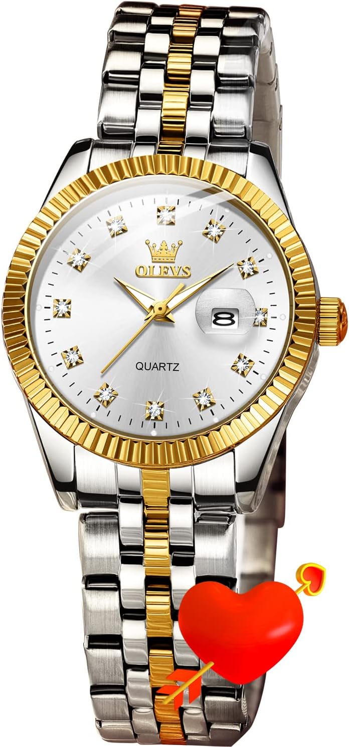 OLEVS Womens Watches Diamond Luxury Dress Gold Wrist Watch Stainless Steel Waterproof Luminous Date OLEVS Womens Watches Diamond Luxury Dress Gold Wrist Watch Stainless Steel Waterproof Luminous Date
