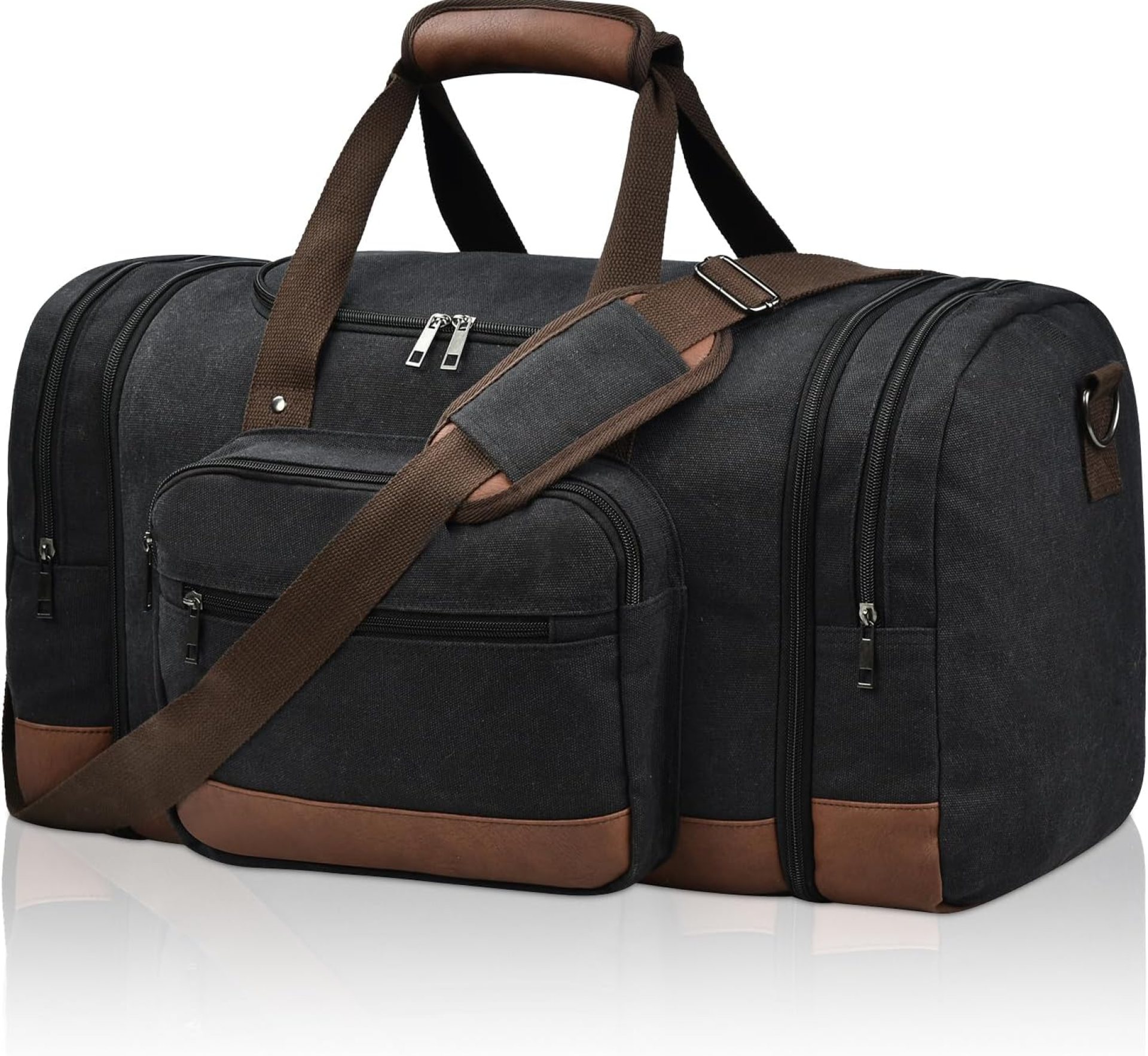Litvyak Duffle Bag for Travel, Carry on Bag Travel Bags for Men Canvas Travel Duffel Bags Overnight Weekend Gym Bag Carry On Luggage Bags (Black) Litvyak Duffle Bag for Travel, Carry on Bag Travel Bags for Men Canvas Travel Duffel Bags Overnight Weekend Gym Bag Carry On Luggage Bags (Black)