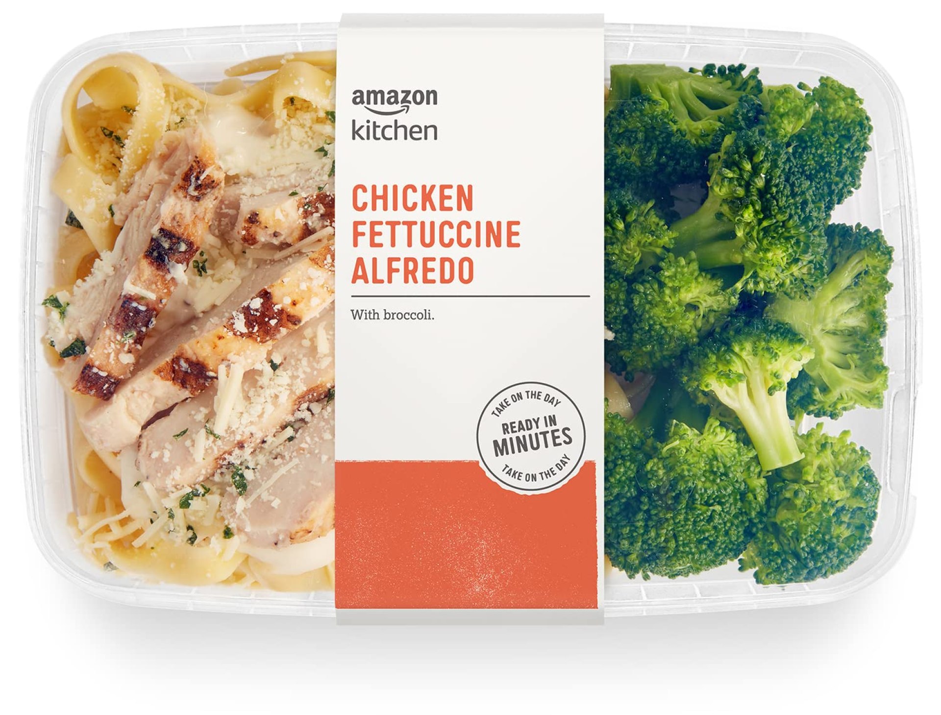 Amazon Kitchen, Chicken Fettuccine Alfredo With Broccoli, Single Serve Meal, 12 Oz Amazon Kitchen, Chicken Fettuccine Alfredo With Broccoli, Single Serve Meal, 12 Oz