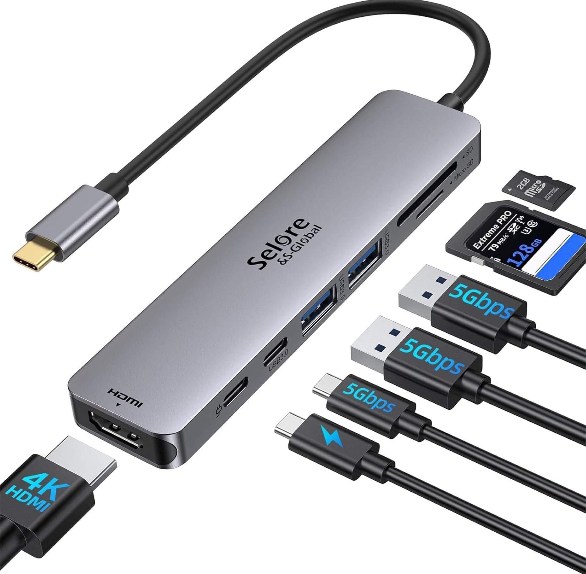 USB C Hub HDMI Adapter for MacBook Pro/Air, 7 in 1 USB C Dongle with HDMI, SD/TF Card Reader, USB C Data Port,100W PD, and 2 USB 3.0 Compatible for MacBook Pro/Air, Dell XPS, Lenovo Thinkpad. USB C Hub HDMI Adapter for MacBook Pro/Air, 7 in 1 USB C Dongle with HDMI, SD/TF Card Reader, USB C Data Port,100W PD, and 2 USB 3.0 Compatible for MacBook Pro/Air, Dell XPS, Lenovo Thinkpad.