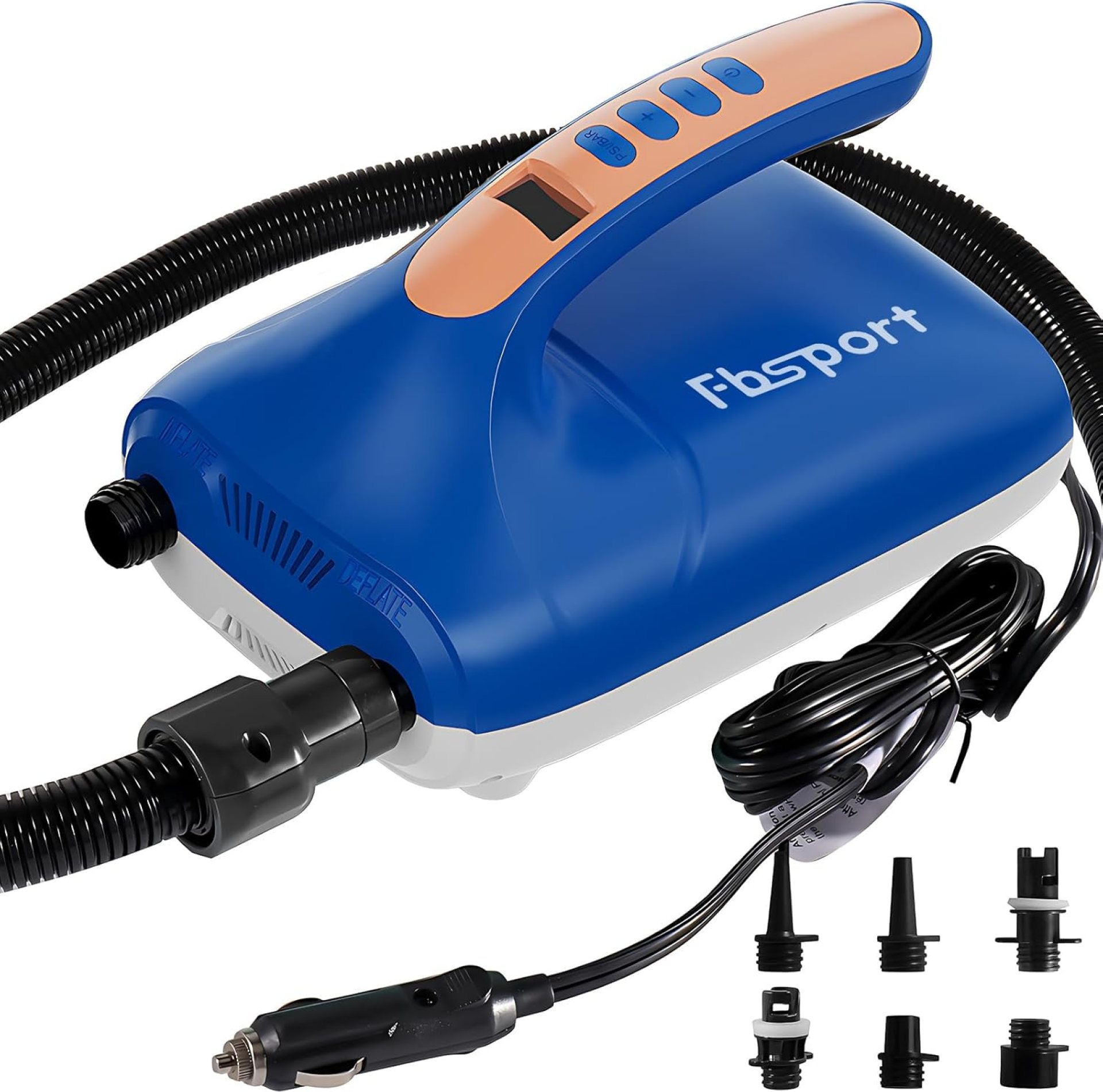 FBSPORT 20PSI High Pressure SUP Vehicle Electric Air Pump, Inflation Paddle Board Pump for Stand Up Paddle Boards, Inflation & Deflation Function Quick Air Inflator for Paddleboards FBSPORT 20PSI High Pressure SUP Vehicle Electric Air Pump, Inflation Paddle Board Pump for Stand Up Paddle Boards, Inflation & Deflation Function Quick Air Inflator for Paddleboards