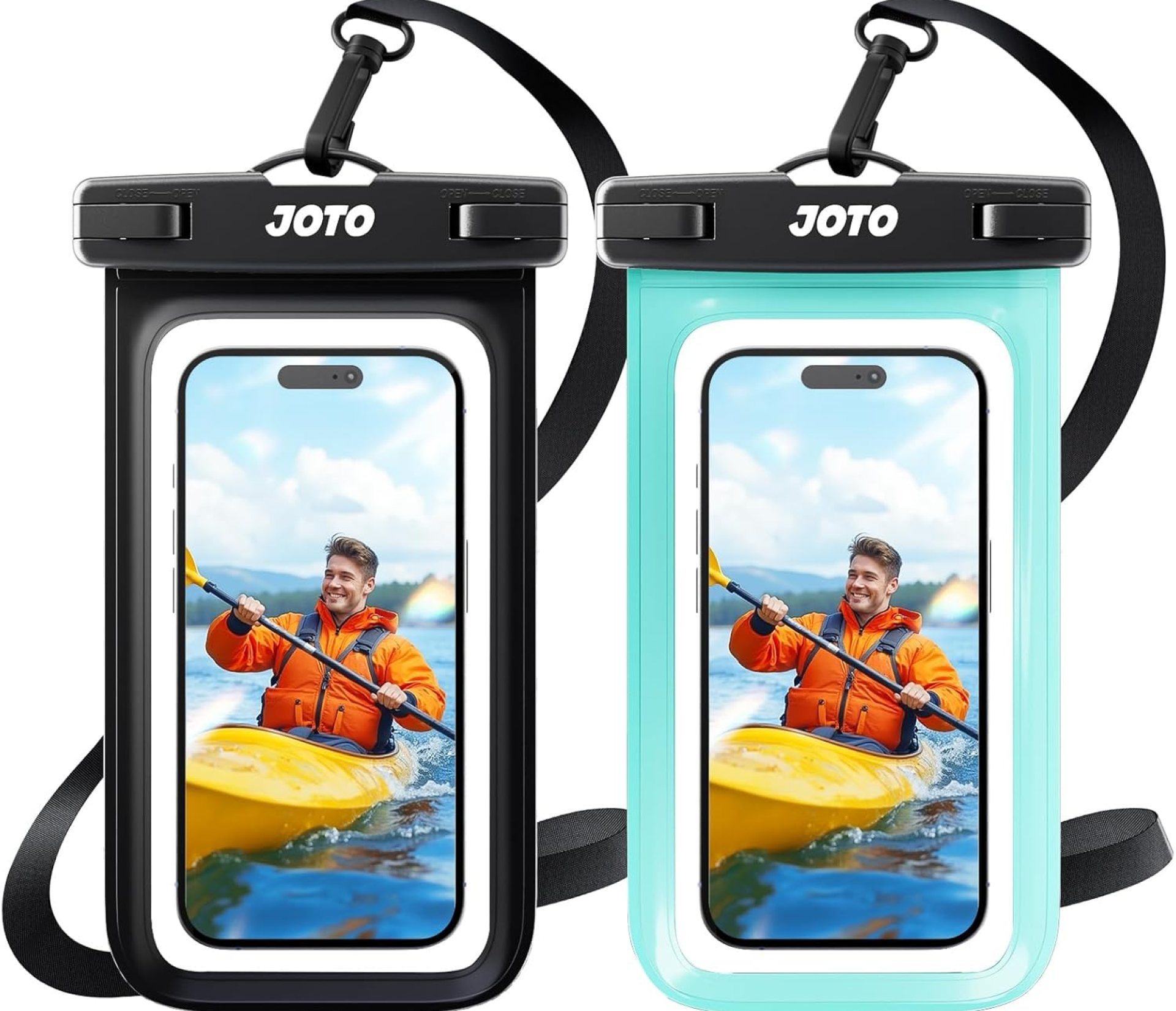 JOTO 2 Pack Waterproof Phone Pouch Case Up to 7″, IPX8 Underwater Phone Case Cellphone Dry Bag for iPhone 16 15 14 13 12 Pro Max Xs Max XR X 8 7 6S Plus SE/Galaxy S24 S23 S22 S21 -Black & Green JOTO 2 Pack Waterproof Phone Pouch Case Up to 7″, IPX8 Underwater Phone Case Cellphone Dry Bag for iPhone 16 15 14 13 12 Pro Max Xs Max XR X 8 7 6S Plus SE/Galaxy S24 S23 S22 S21 -Black & Green