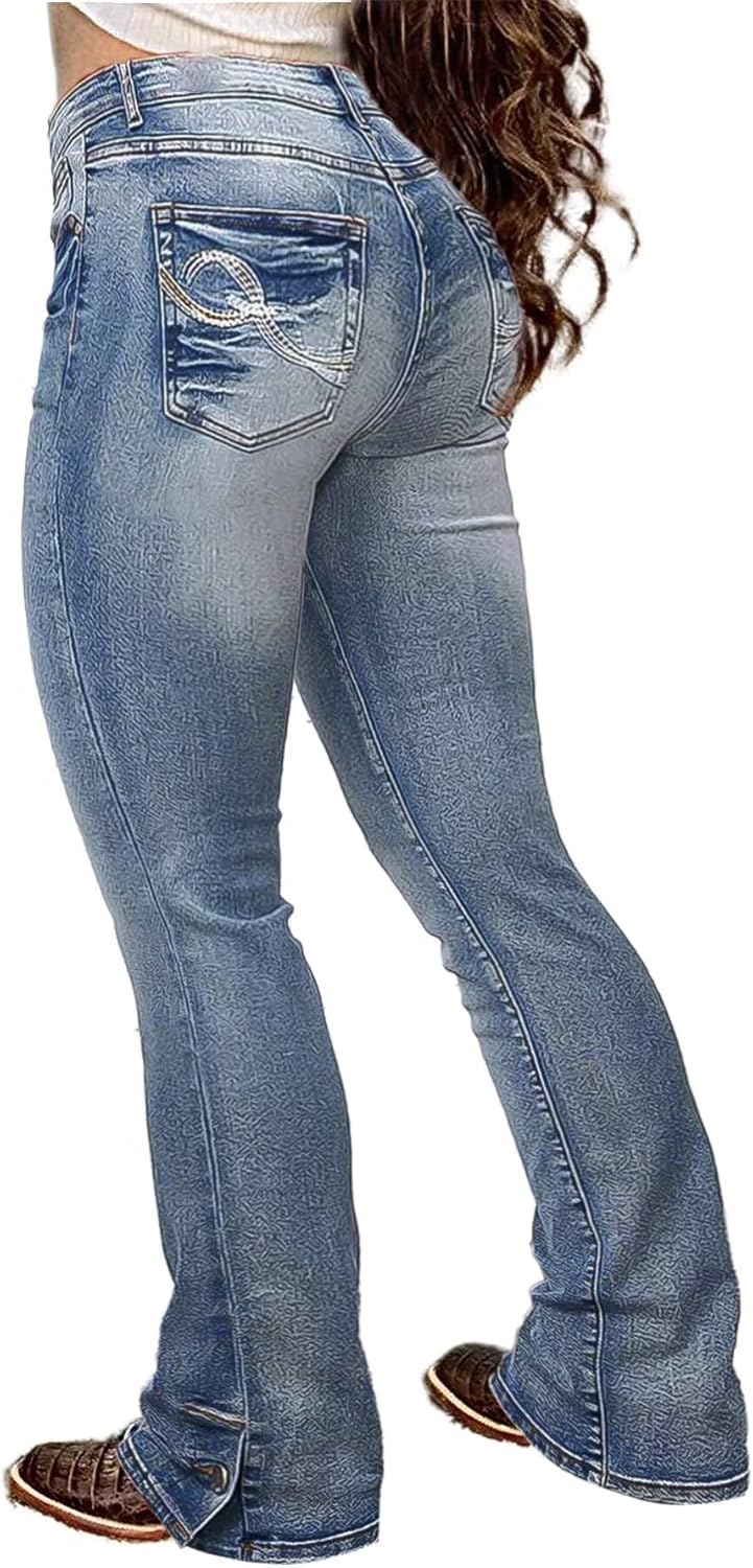 Flamingals Butt Lifting Bootcut Jeans Stretchy Casual Fall Winter Trendy Flare Leg Jeans for Women Flamingals Butt Lifting Bootcut Jeans Stretchy Casual Fall Winter Trendy Flare Leg Jeans for Women