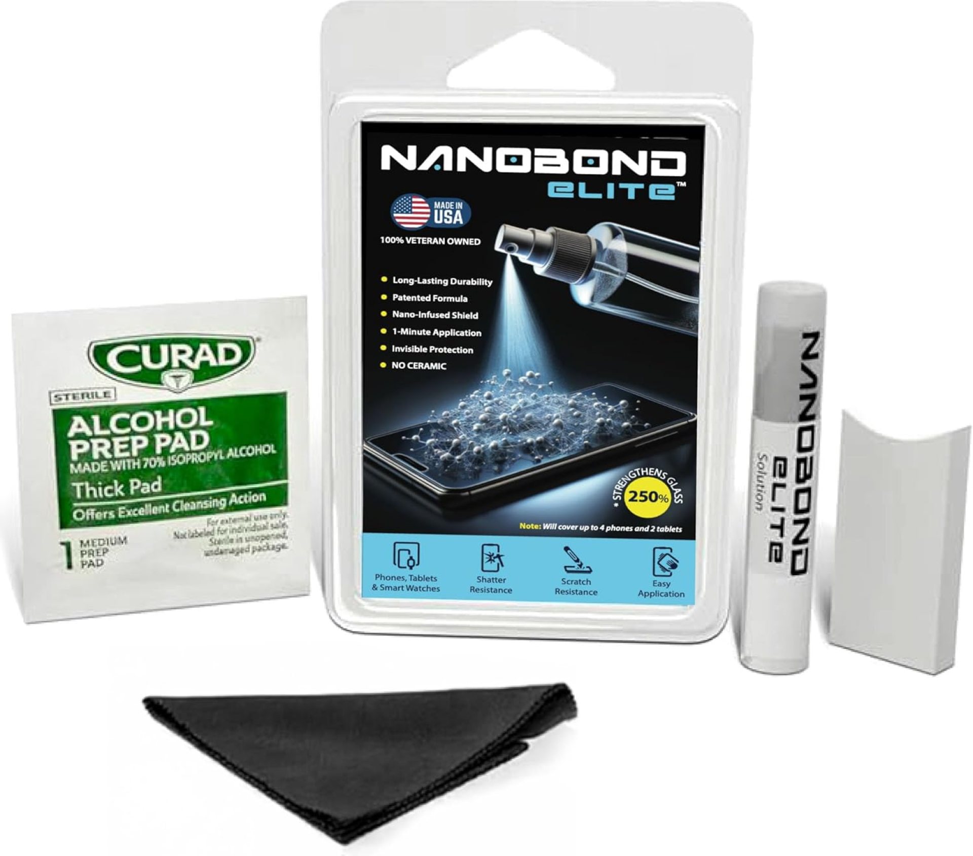 Liquid Screen Protector – Patented Nano-Infused Shield for Phones, Tablets, and Smartwatches – Invisible 1-Minute Application, Strengthens Glass by Up to 250% – No Ceramic Liquid Screen Protector – Patented Nano-Infused Shield for Phones, Tablets, and Smartwatches – Invisible 1-Minute Application, Strengthens Glass by Up to 250% – No Ceramic