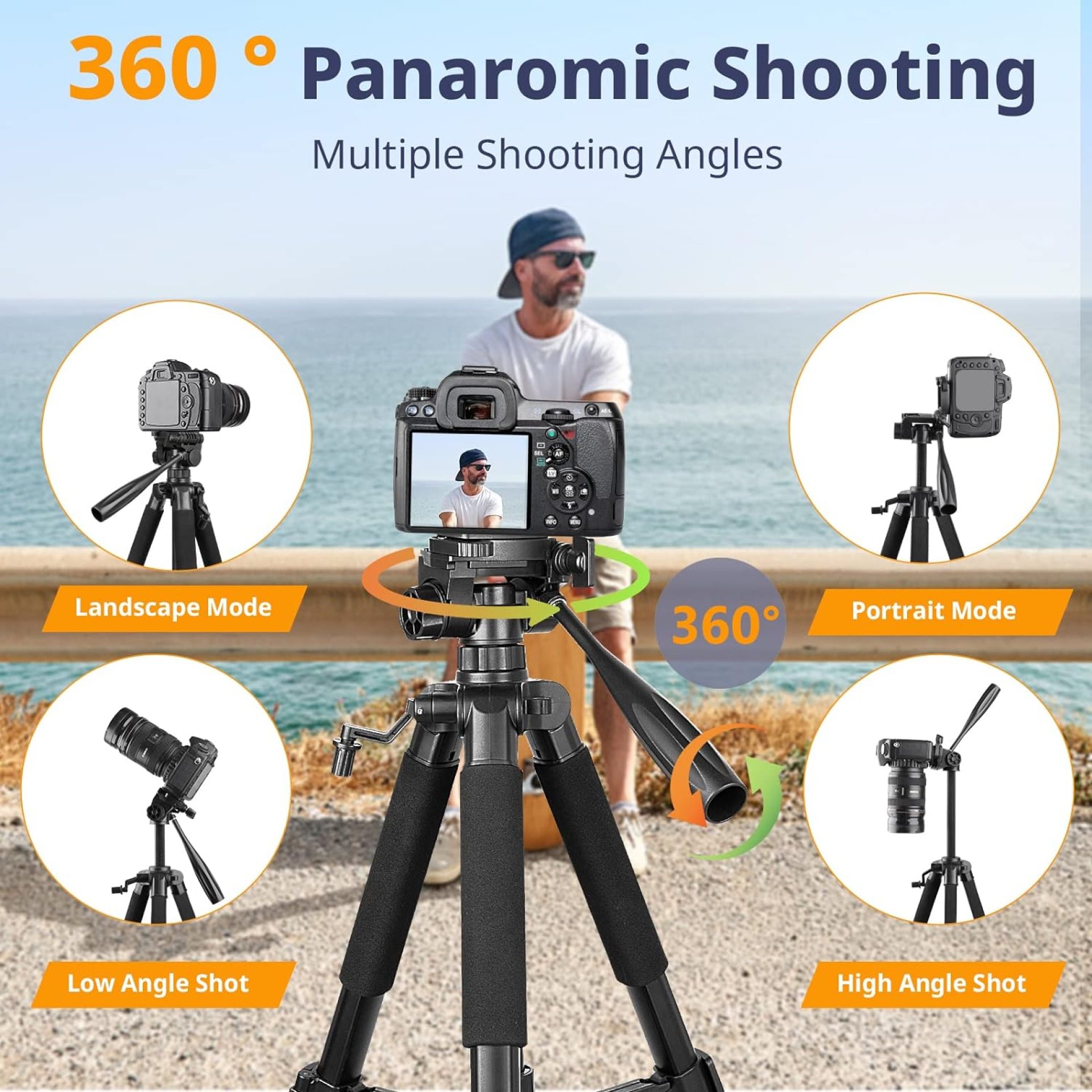Eicaus 67 Inch Heavy Duty Tripod Stand for Cameras, Cell Phones, Projectors, Webcams, Spotting Scopes – Complete Unit for Canon, Nikon, Sony – Perfect for Phone & Camera Photography Eicaus 67 Inch Heavy Duty Tripod Stand for Cameras, Cell Phones, Projectors, Webcams, Spotting Scopes – Complete Unit for Canon, Nikon, Sony – Perfect for Phone & Camera Photography