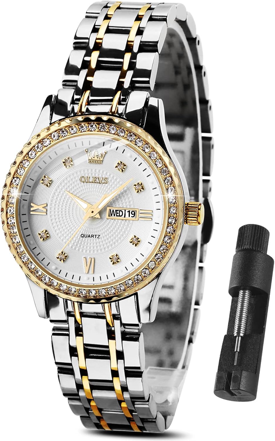 OLEVS Watches Women with Date Silver Stainless Steel Luxury Ladies Watches with Small Writs Diamond Watches for Women Waterproof Elegant Dress Quartz Analog Women’s Wrist Watches Reloj de Mujer OLEVS Watches Women with Date Silver Stainless Steel Luxury Ladies Watches with Small Writs Diamond Watches for Women Waterproof Elegant Dress Quartz Analog Women’s Wrist Watches Reloj de Mujer