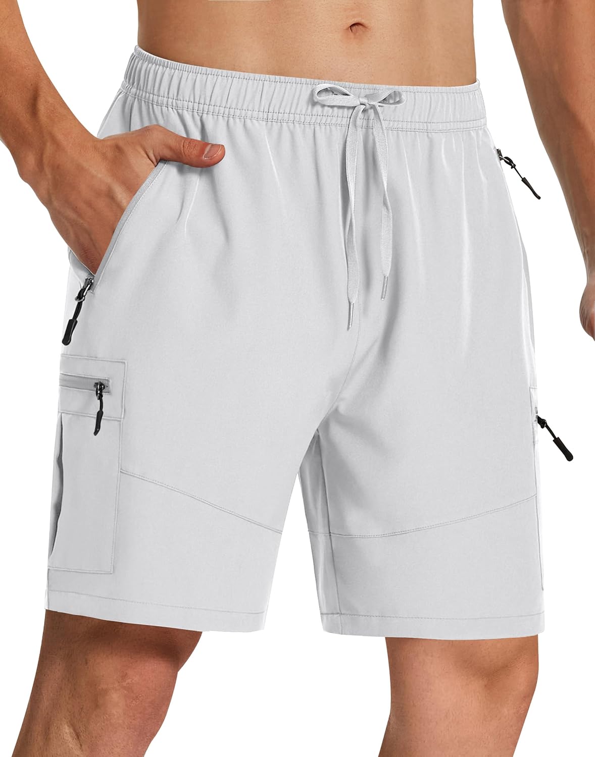 Mens Hiking Cargo Shorts 7 Inch with Zipper Pockets Quick Dry Stretch Lightweight Drawstring for Outdoor Fishing Mens Hiking Cargo Shorts 7 Inch with Zipper Pockets Quick Dry Stretch Lightweight Drawstring for Outdoor Fishing