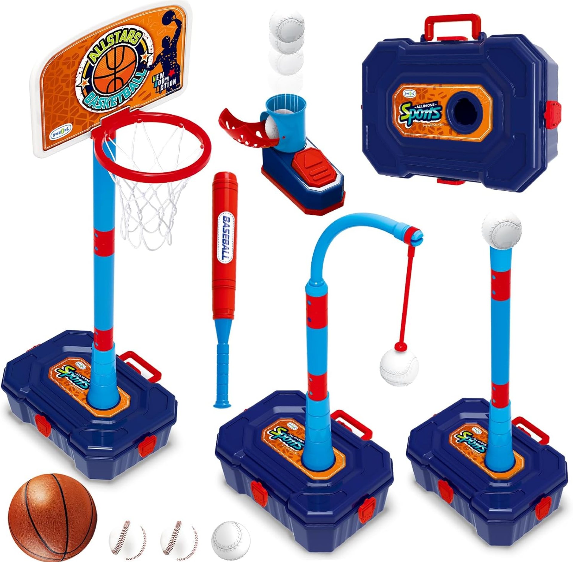 4 in 1 Basketball Hoop for Kids 1-3, 3-5, Toddler Basketball Goal and T Ball Set, Adjustable Basketball Hoop, Indoor Outdoor Sports Toys, Birthday Gifts for Kids Boys 1 2 3 4 5 Years Old 4 in 1 Basketball Hoop for Kids 1-3, 3-5, Toddler Basketball Goal and T Ball Set, Adjustable Basketball Hoop, Indoor Outdoor Sports Toys, Birthday Gifts for Kids Boys 1 2 3 4 5 Years Old
