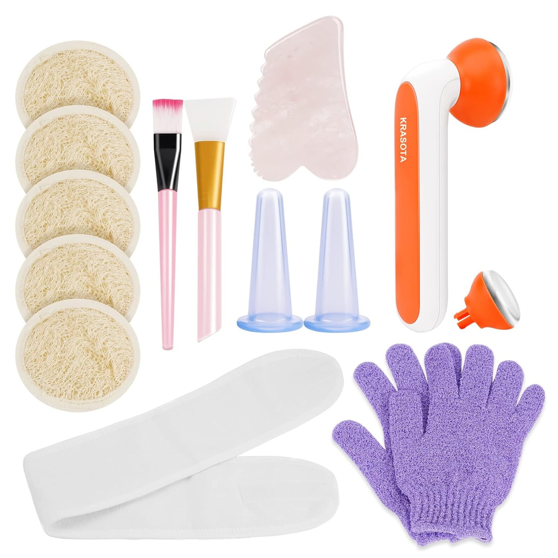 Facial massage Tools Set Skin Care Kit, Ice Roller Face Gua Sha Facial Tool, Exfoliating Loofah Sponge Pads, Face Massaging Gloves, Cupping Set Massage Therapy Cups, Nice Gift for Mom Wife Girlfriend Facial massage Tools Set Skin Care Kit, Ice Roller Face Gua Sha Facial Tool, Exfoliating Loofah Sponge Pads, Face Massaging Gloves, Cupping Set Massage Therapy Cups, Nice Gift for Mom Wife Girlfriend