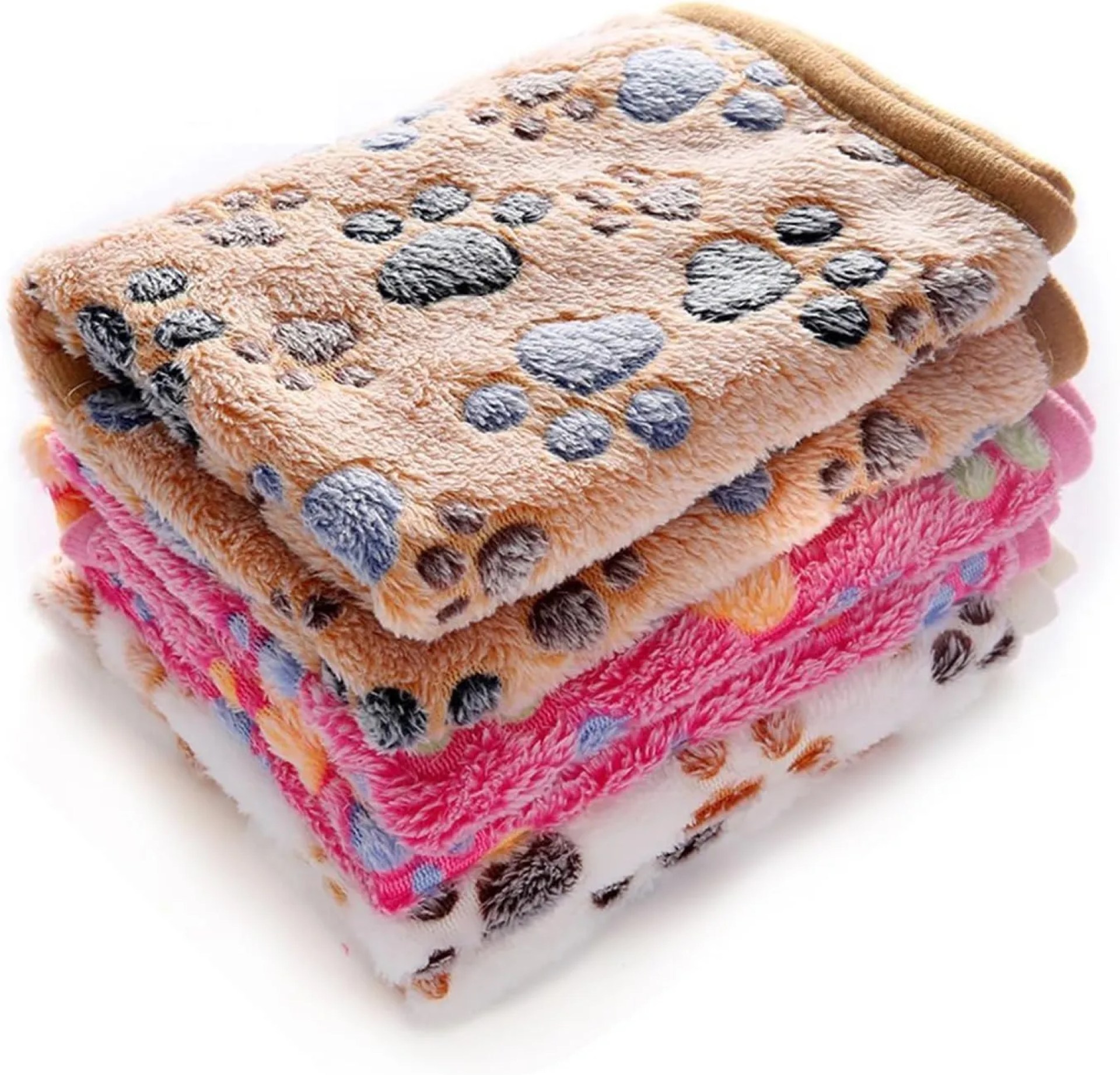1 Pack 3 Blankets Super Soft Fluffy Premium Fleece Pet Blanket Flannel Throw for Dog Puppy Cat Paw Brown/Pink/White Small(23×16 inch) 1 Pack 3 Blankets Super Soft Fluffy Premium Fleece Pet Blanket Flannel Throw for Dog Puppy Cat Paw Brown/Pink/White Small(23×16 inch)