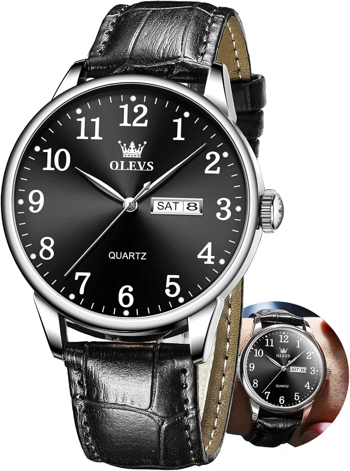 OLEVS Men’s Watch,Classic Silver Watches for Men, Waterproof Stainless Steel Roman Numbers Men’s Watch Easy to Read OLEVS Men’s Watch,Classic Silver Watches for Men, Waterproof Stainless Steel Roman Numbers Men’s Watch Easy to Read