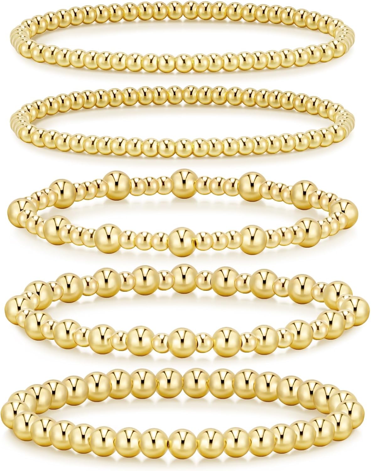 adoyi Gold Bracelets for Women, 14K Gold Plated Beaded Bracelets Gold Strand Bead Ball Bracelet stack Set Adjustable Bracelet Set Jewelry for Gifts adoyi Gold Bracelets for Women, 14K Gold Plated Beaded Bracelets Gold Strand Bead Ball Bracelet stack Set Adjustable Bracelet Set Jewelry for Gifts