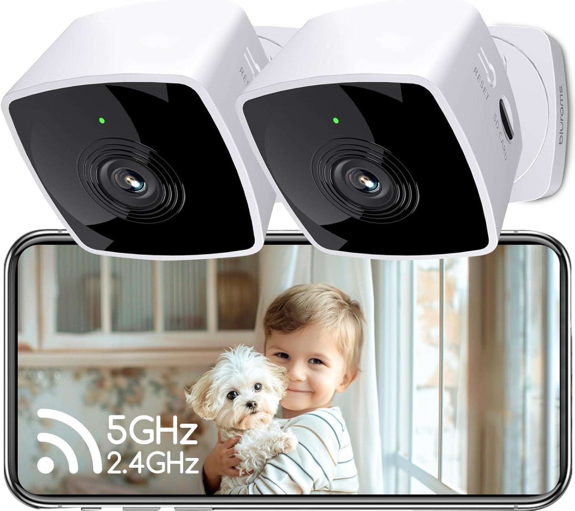 blurams Cameras for Home Security 5GHz, 2K Indoor Camera, Wi-Fi 6 Security Camera Indoor, Home Cameras w/AI Motion Detection, Two-Way Audio, Works with Alexa&Google Assistant blurams Cameras for Home Security 5GHz, 2K Indoor Camera, Wi-Fi 6 Security Camera Indoor, Home Cameras w/AI Motion Detection, Two-Way Audio, Works with Alexa&Google Assistant