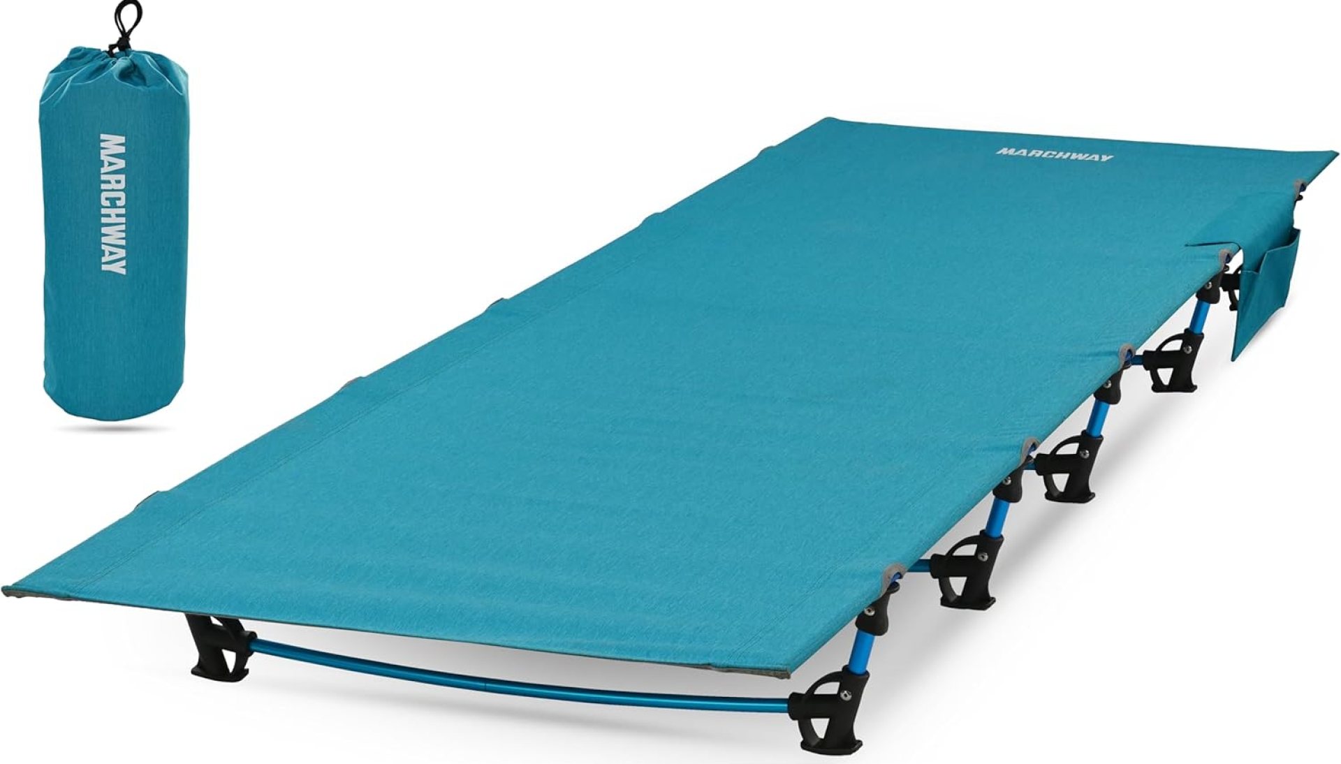 MARCHWAY Ultralight Folding Tent Camping Cot Bed, Portable Compact for Outdoor Travel, Base Camp, Hiking, Mountaineering, Lightweight Backpacking (Blue) MARCHWAY Ultralight Folding Tent Camping Cot Bed, Portable Compact for Outdoor Travel, Base Camp, Hiking, Mountaineering, Lightweight Backpacking (Blue)