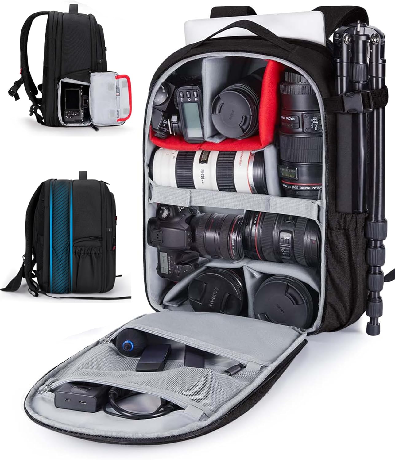 BAGSMART Camera Backpack, Expandable DSLR SLR Camera Bags for Photographers, Photography Travel Backpack with 15.6″ Laptop Compartment, Rain Cover & Tripod Holder, Black BAGSMART Camera Backpack, Expandable DSLR SLR Camera Bags for Photographers, Photography Travel Backpack with 15.6″ Laptop Compartment, Rain Cover & Tripod Holder, Black
