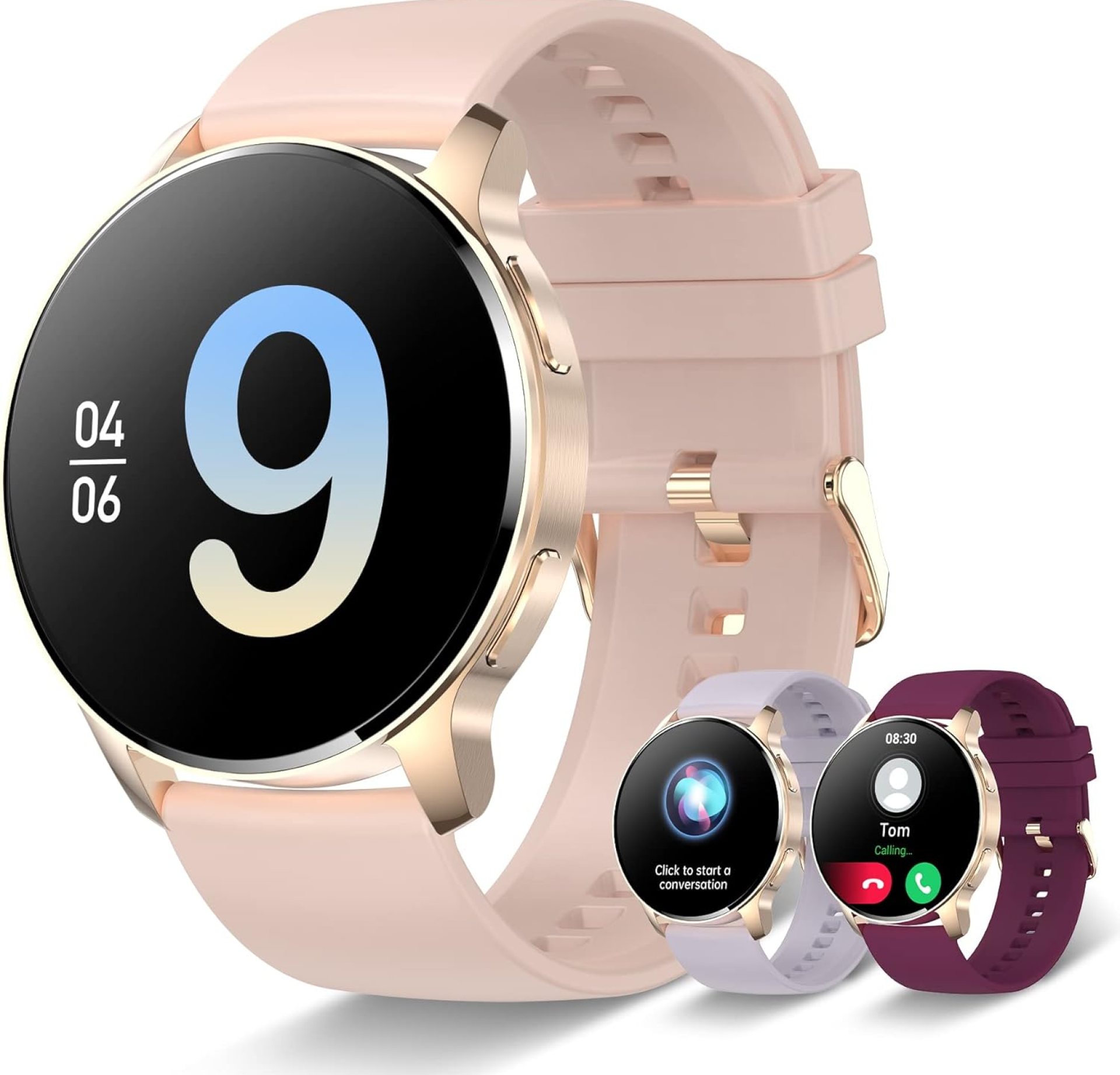Iaret Smart Watch for Women, Bluetooth Call Fitness Tracker for Android and iOS Phones Waterproof Smartwatch with 1.32″ HD Full Touch Screen AI Voice Control Heart Rate Sleep Monitor Pedometer Iaret Smart Watch for Women, Bluetooth Call Fitness Tracker for Android and iOS Phones Waterproof Smartwatch with 1.32″ HD Full Touch Screen AI Voice Control Heart Rate Sleep Monitor Pedometer