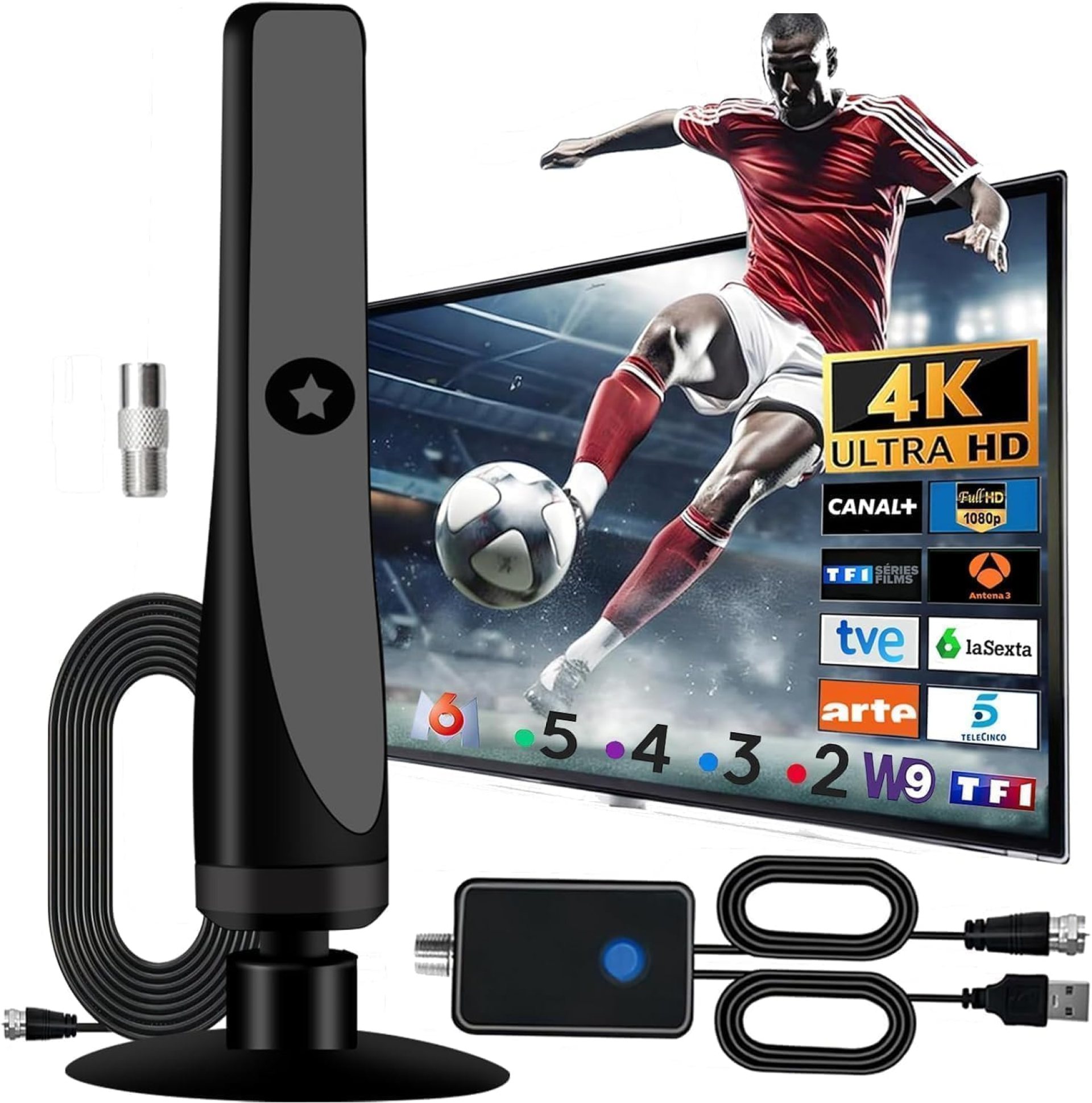 Amplified HD Digital TV Antenna Indoor 1-200 Miles Range 4K 8K 1080p Reception for Smart TVs and Older TVs with Signal Booster High Performance Coax Cable Amplified HD Digital TV Antenna Indoor 1-200 Miles Range 4K 8K 1080p Reception for Smart TVs and Older TVs with Signal Booster High Performance Coax Cable