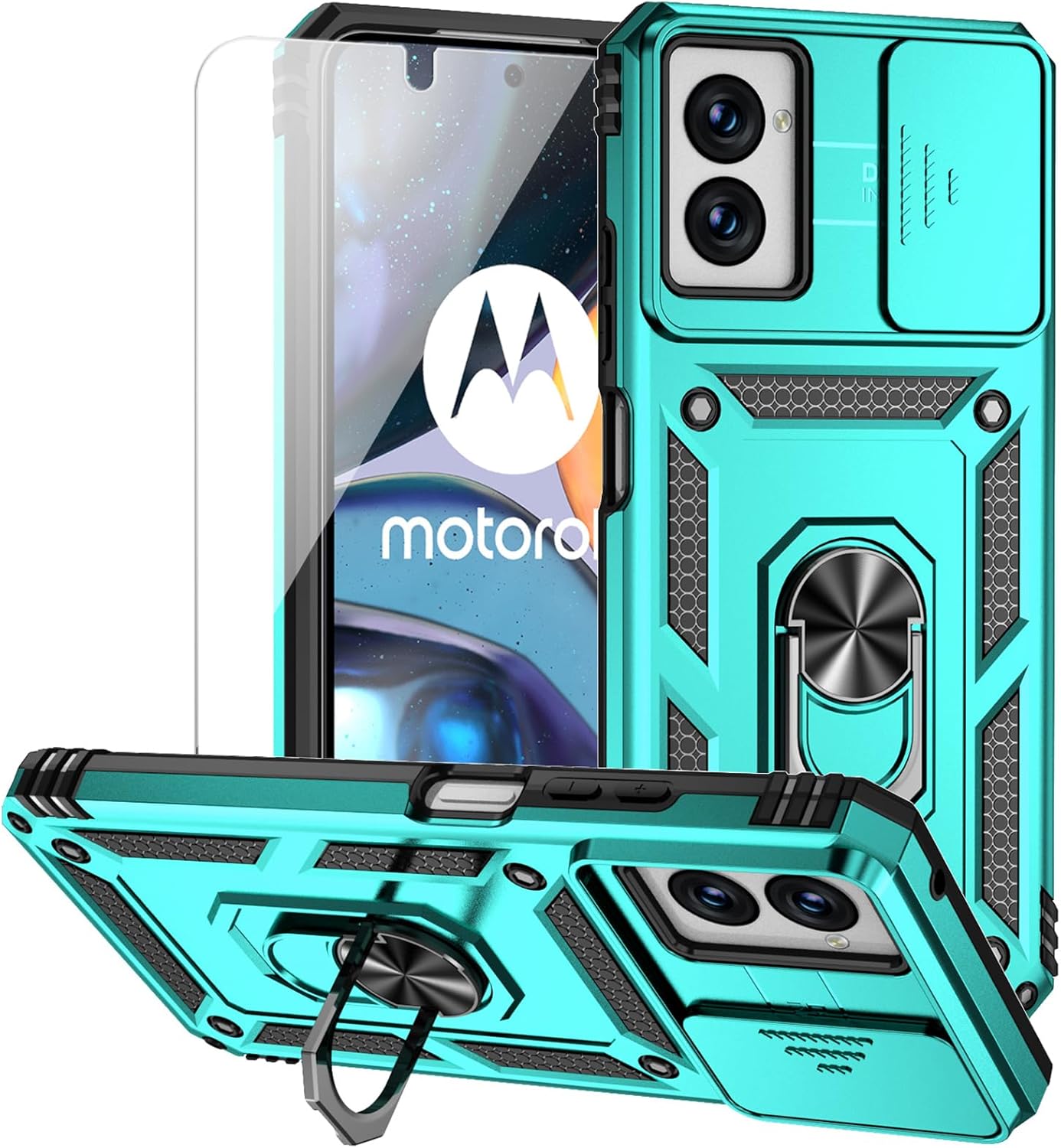 for Motorola Moto G Power 5G 2024 Case with Camera Lens Cover HD Screen Protector, Dual Layer Military-Grade Drop Tested Magnetic Ring Holder Kickstand Protective Phone Case (Mint) for Motorola Moto G Power 5G 2024 Case with Camera Lens Cover HD Screen Protector, Dual Layer Military-Grade Drop Tested Magnetic Ring Holder Kickstand Protective Phone Case (Mint)