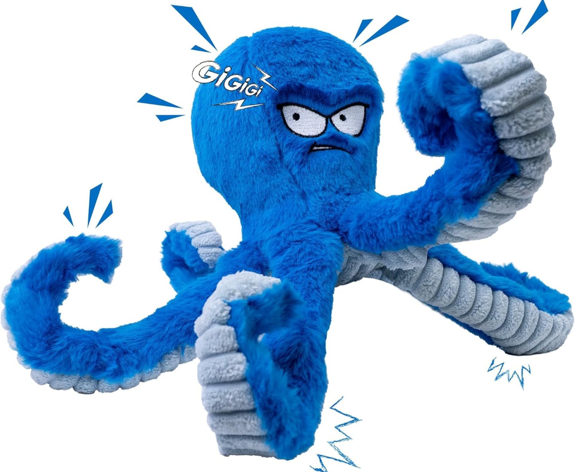 LEGEND SANDY Tough Dog Toys, Stuffed Chew Large Dog Toys to Keep Them Busy, Interactive Squeaky Tug of War Doggie Toy, Crinkle Blue Octopus LEGEND SANDY Tough Dog Toys, Stuffed Chew Large Dog Toys to Keep Them Busy, Interactive Squeaky Tug of War Doggie Toy, Crinkle Blue Octopus