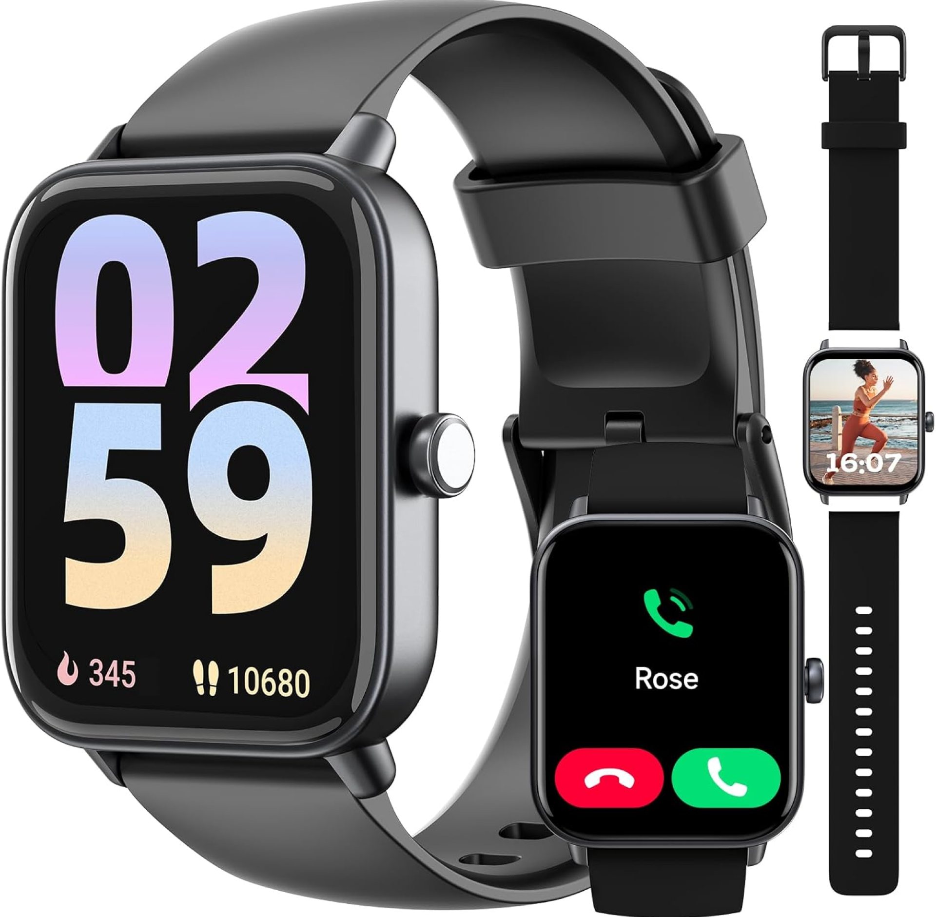 Smart Watch for Women Men Android & iPhone Compatible, Fitness Watch Bluetooth Call & Receive Text, 1.8″ Smartwatch with Alexa/Heart Rate/SpO2/Sleep Monitor/Calorie Step Tracker, 7-Day Battery Smart Watch for Women Men Android & iPhone Compatible, Fitness Watch Bluetooth Call & Receive Text, 1.8″ Smartwatch with Alexa/Heart Rate/SpO2/Sleep Monitor/Calorie Step Tracker, 7-Day Battery