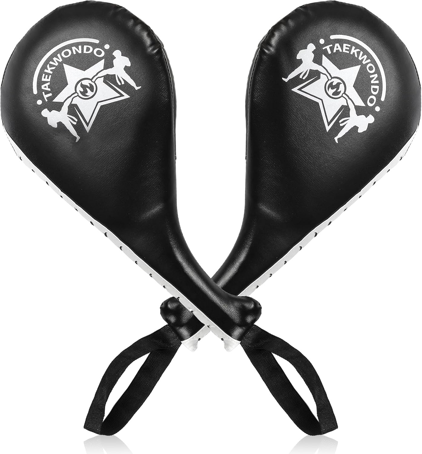 2 Pack Taekwondo Kick Pads, Durable Striking Target Paddles, TKD Karate Martial Arts Strike Targets, Kickboxing Training Equipment Sparring Gear for Kids Youth Adult, Black 2 Pack Taekwondo Kick Pads, Durable Striking Target Paddles, TKD Karate Martial Arts Strike Targets, Kickboxing Training Equipment Sparring Gear for Kids Youth Adult, Black