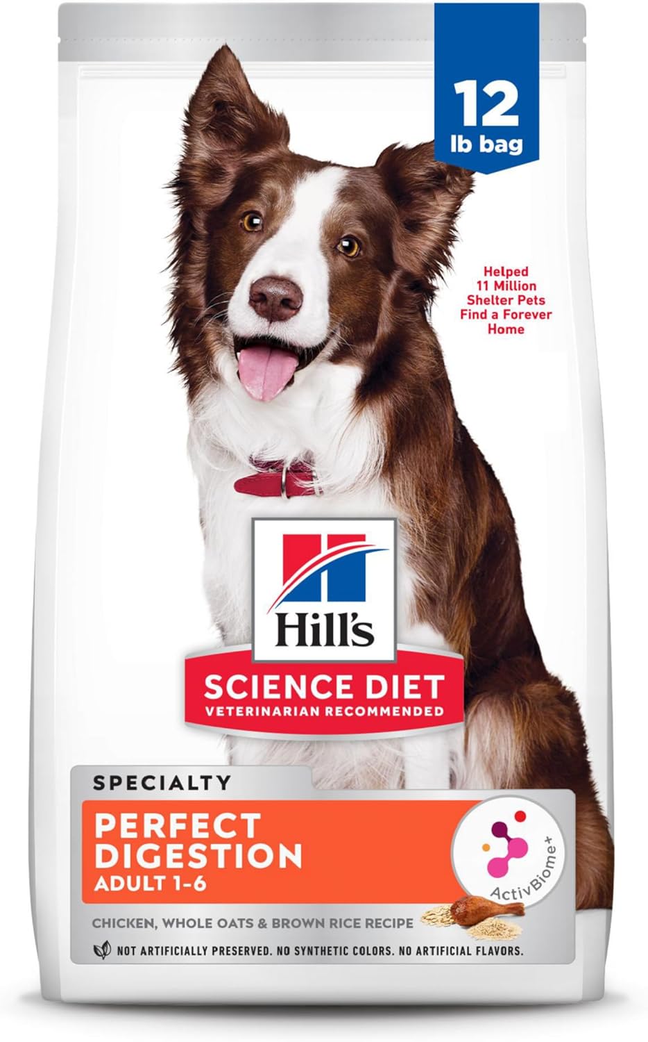 Hill’s Science Diet Perfect Digestion, Adult 1-6, Digestive Support, Dry Dog Food, Chicken, Brown Rice, & Whole Oats, 12 lb Bag Hill’s Science Diet Perfect Digestion, Adult 1-6, Digestive Support, Dry Dog Food, Chicken, Brown Rice, & Whole Oats, 12 lb Bag